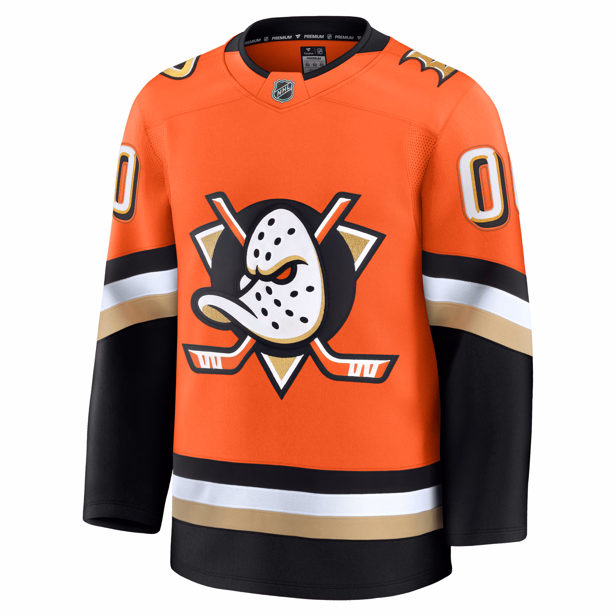 Anaheim Ducks Fanatics Home Premium Custom Jersey - Orange