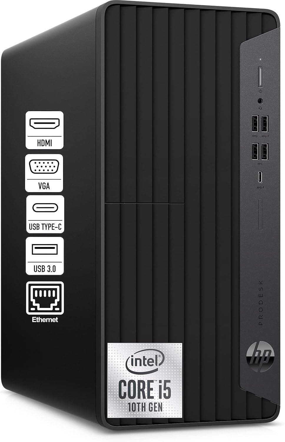 HP Desktop Computer Tower PC, Intel i5-10400F, (16GB DDR4 RAM, 512GB PCIe SSD), WiFi Adapter, Keyboard & Mouse Included, Slience Design for Home use& Student Daily Study, Windows 11 Pro, Jet Black