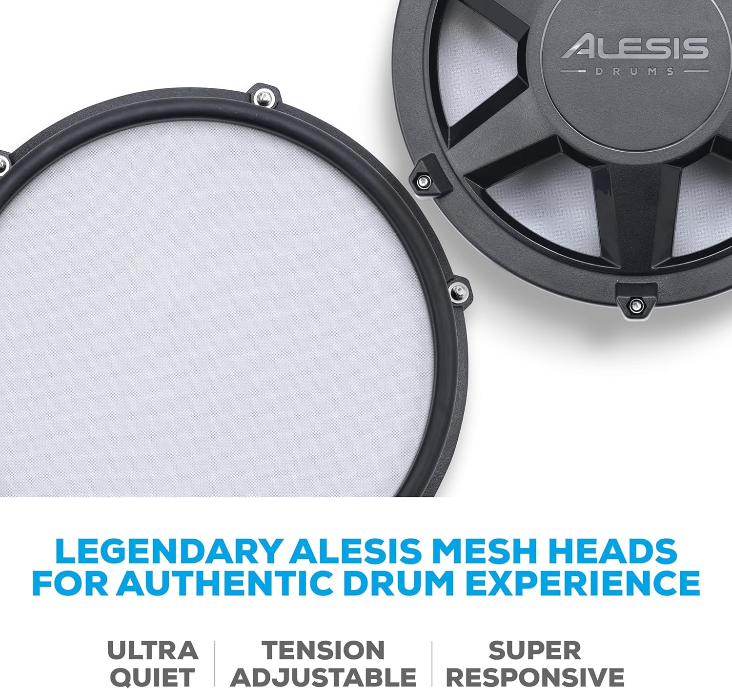 Alesis Nitro Max Kit Compact Electric Drum Kit with Quiet Mesh Pads, 10