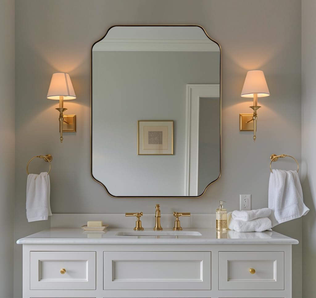 ANDY STAR Brushed Gold Mirror, 24