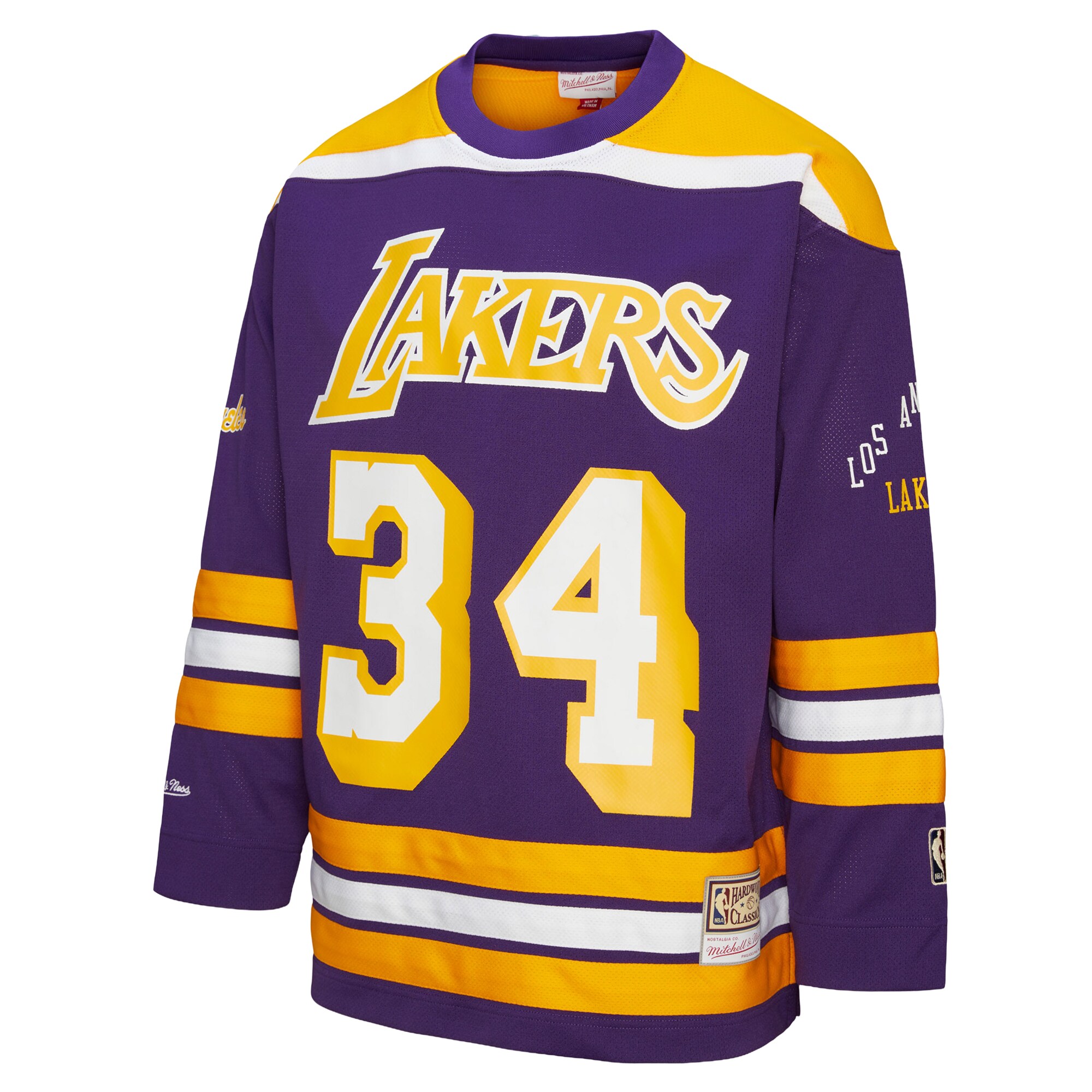Shaquille O'Neal Los Angeles Lakers Mitchell & Ness Unisex Maxxed Out Fashion Hockey Jersey - Purple