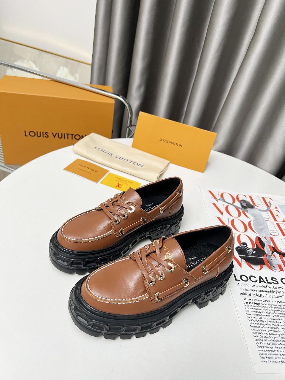 LV women's leather shoes-51