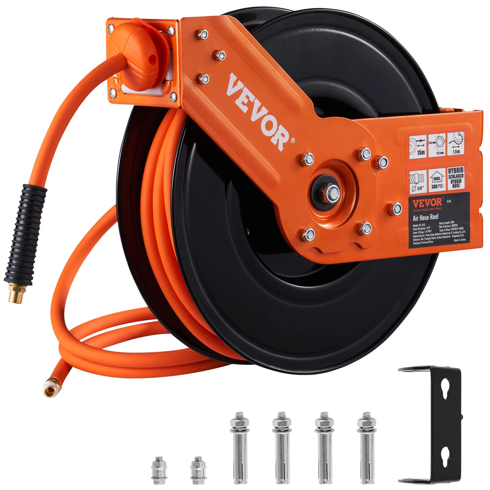 VEVOR Retractable Air Hose Reel 3/8