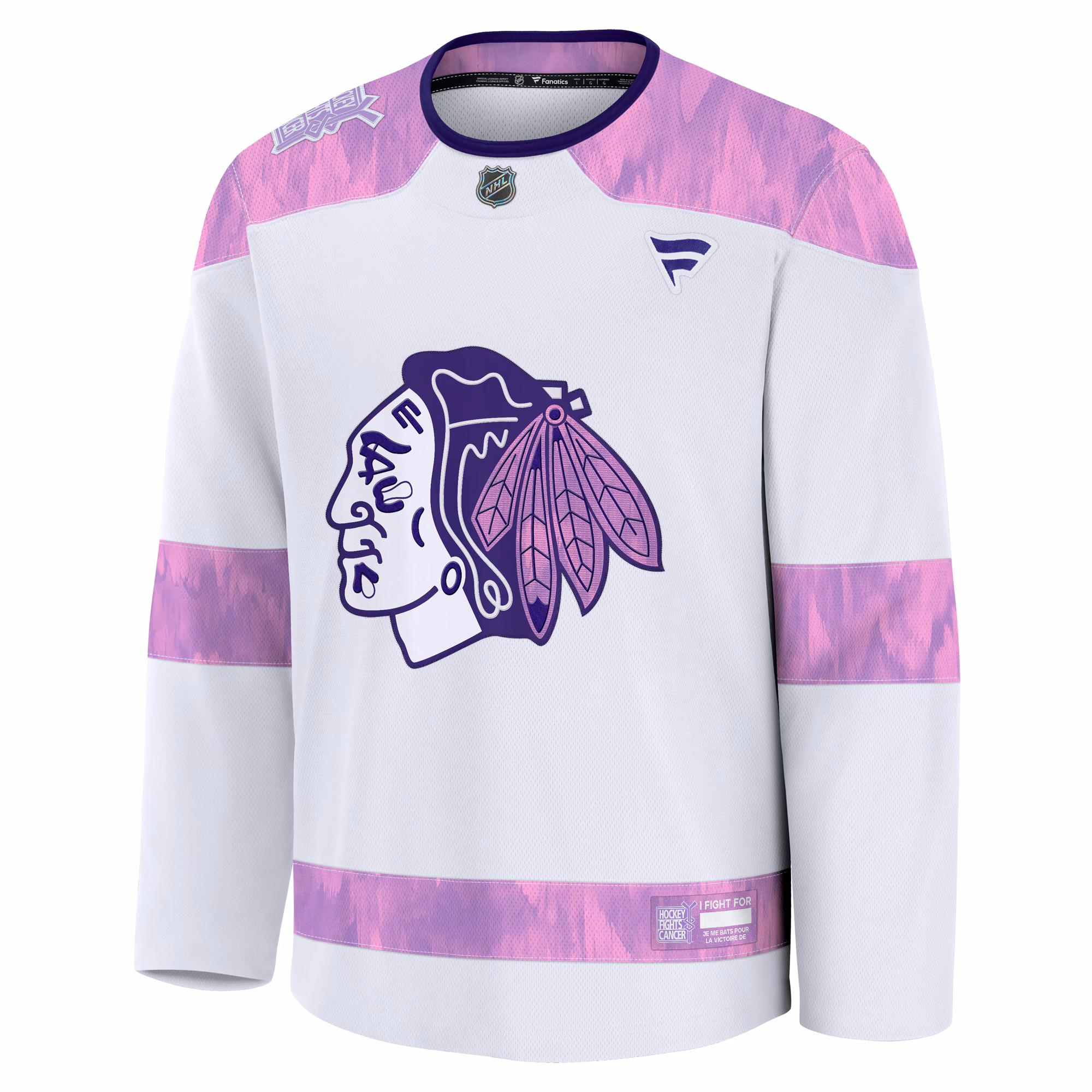 Chicago Blackhawks Fanatics 2024 Hockey Fights Cancer Practice Jersey - White