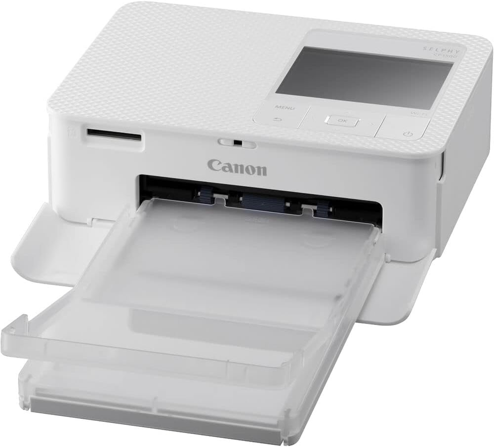 Canon SELPHY CP1500 Compact Photo Printer (White) (5540C002) KP-36IP Color Ink and Paper Set + 64GB Memory Card + Cleaning Kit + Memory Card Wallet + Card Reader