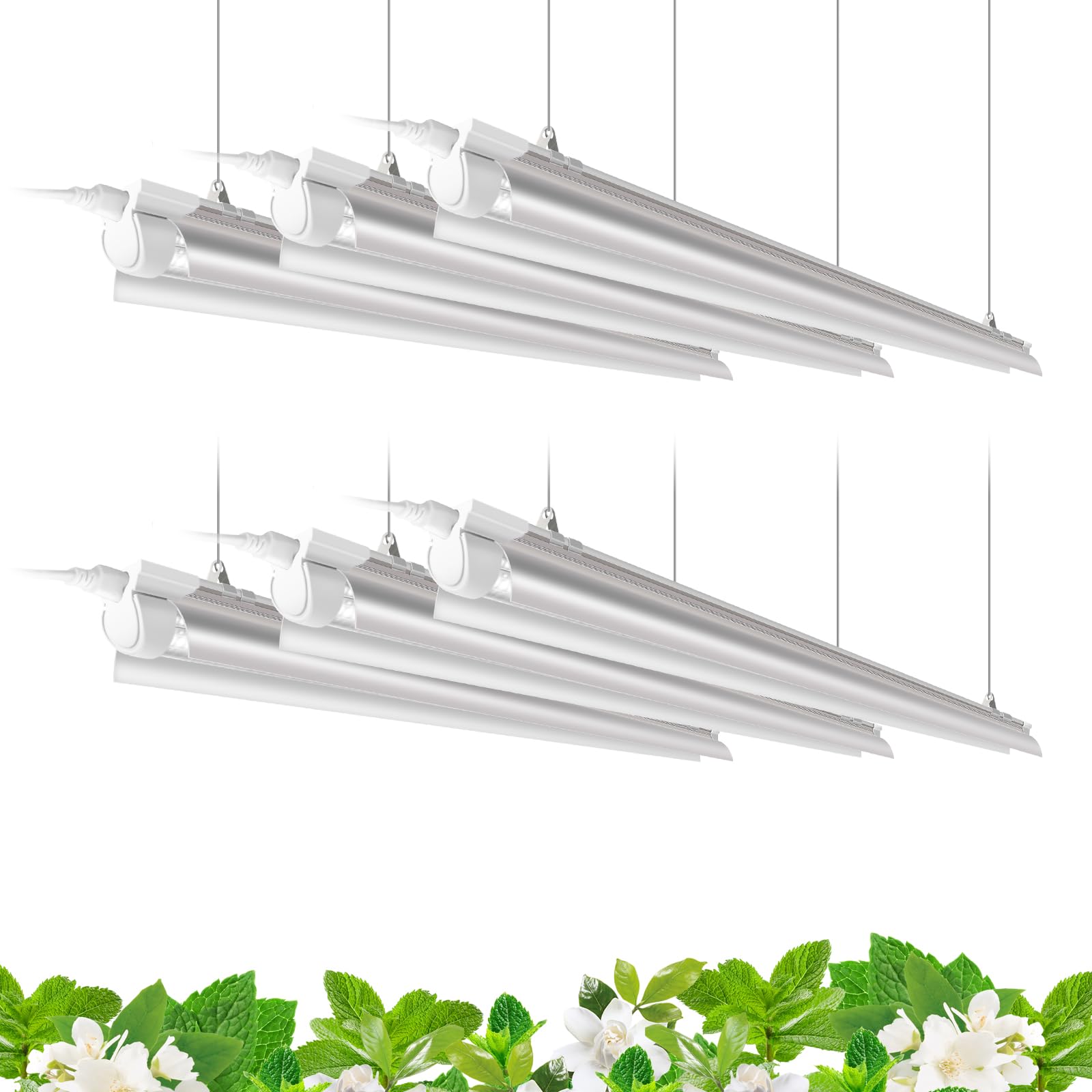 BARRINA T8 LED Grow Light Strips - Full Spectrum 5000K, 6-Pack