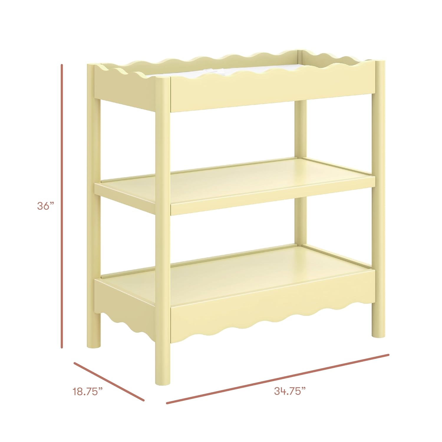 Babyletto Swell Changing Table in Pale Yellow, Greenguard Gold Certified