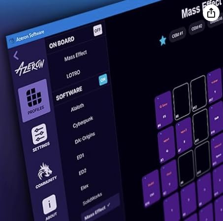 AZERON Keyzen – Keypad with 32 Fully Mappable Keys, 360° Hall-Effect Joystick, Macros, Adjustable Ergonomic Design, Cherry MX Switches, N-Key Rollover. (Black, Cherry MX Blue)
