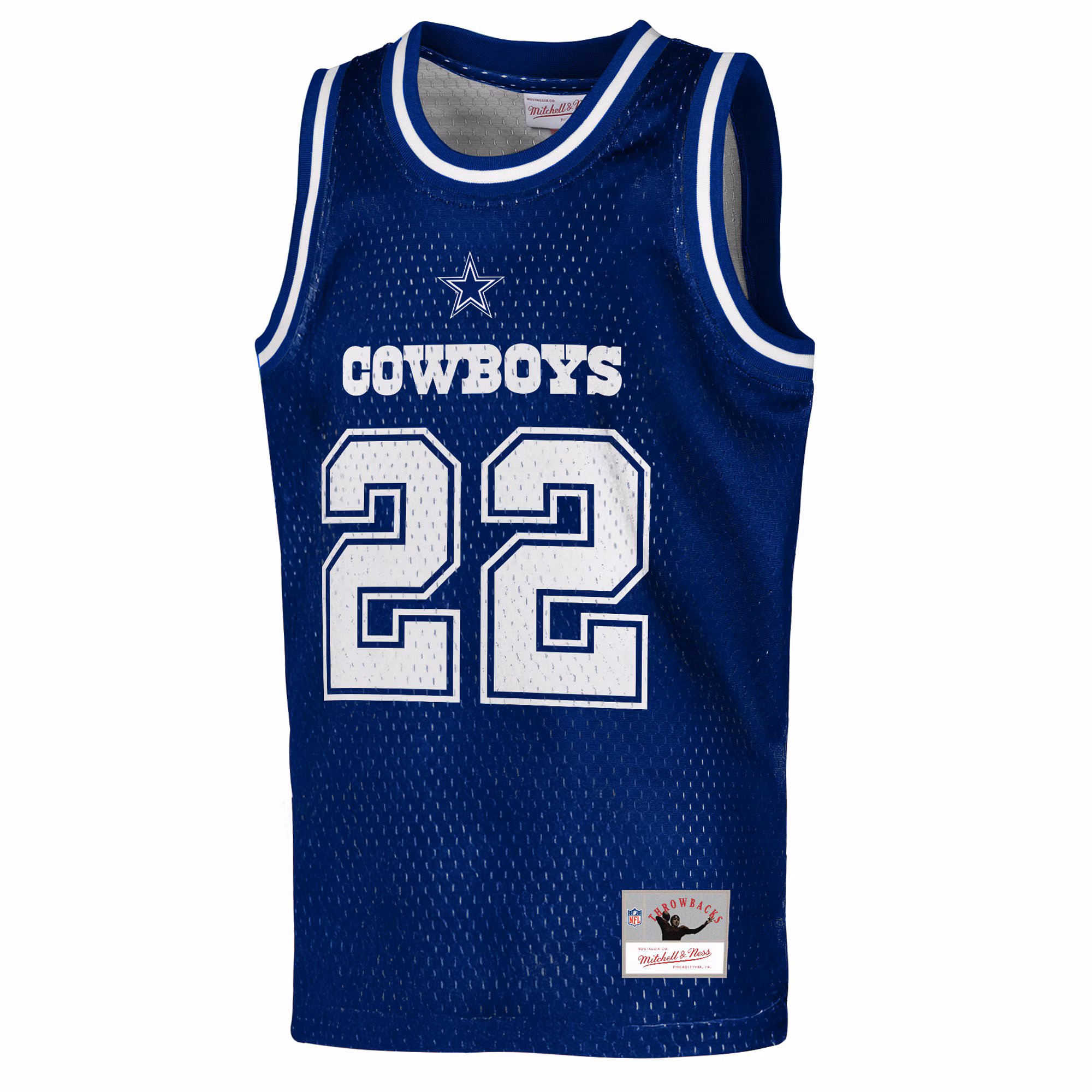 Emmitt Smith Dallas Cowboys Mitchell & Ness Youth Retired Player NFL Basketball Fashion Jersey - Navy