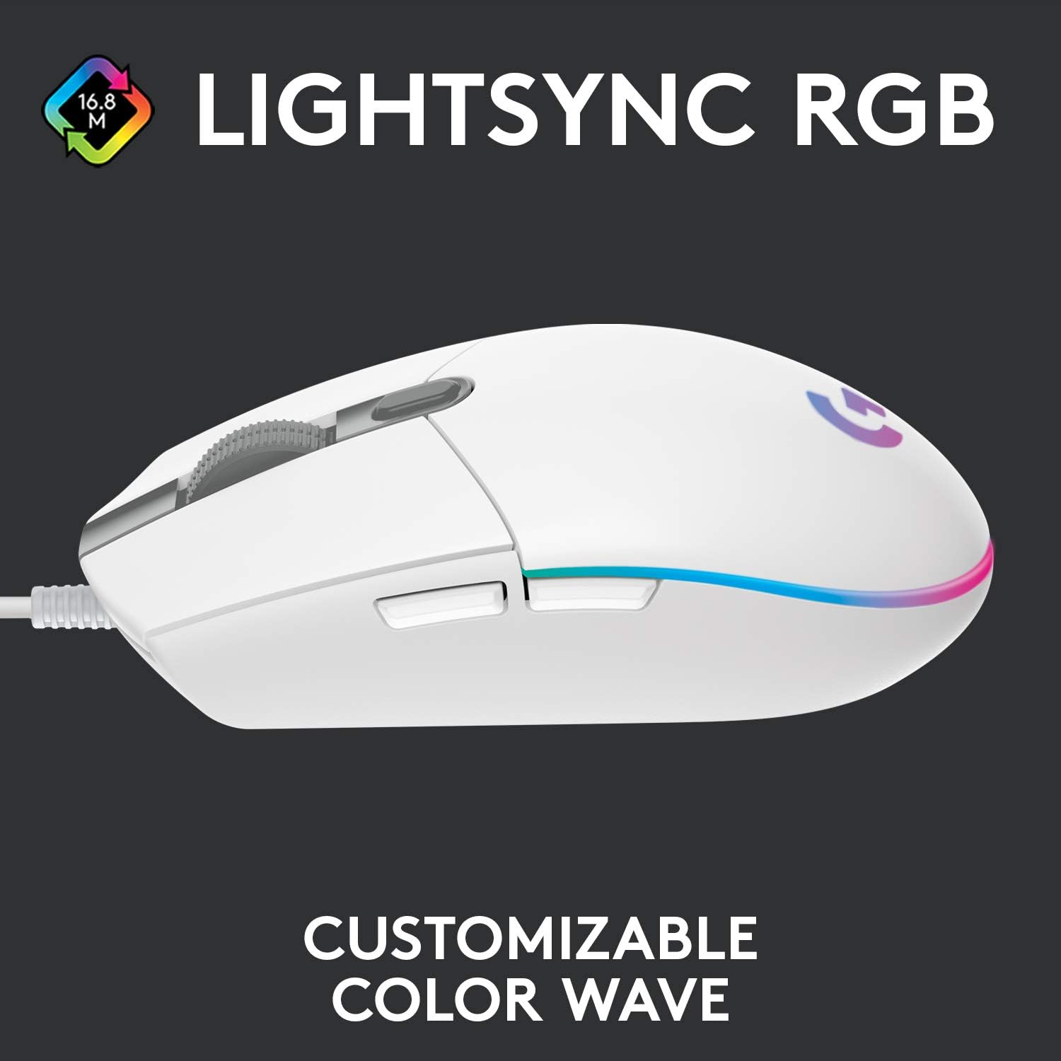 Logitech G335 Wired Gaming Headset + G203 Wired Gaming Mouse Bundle - White