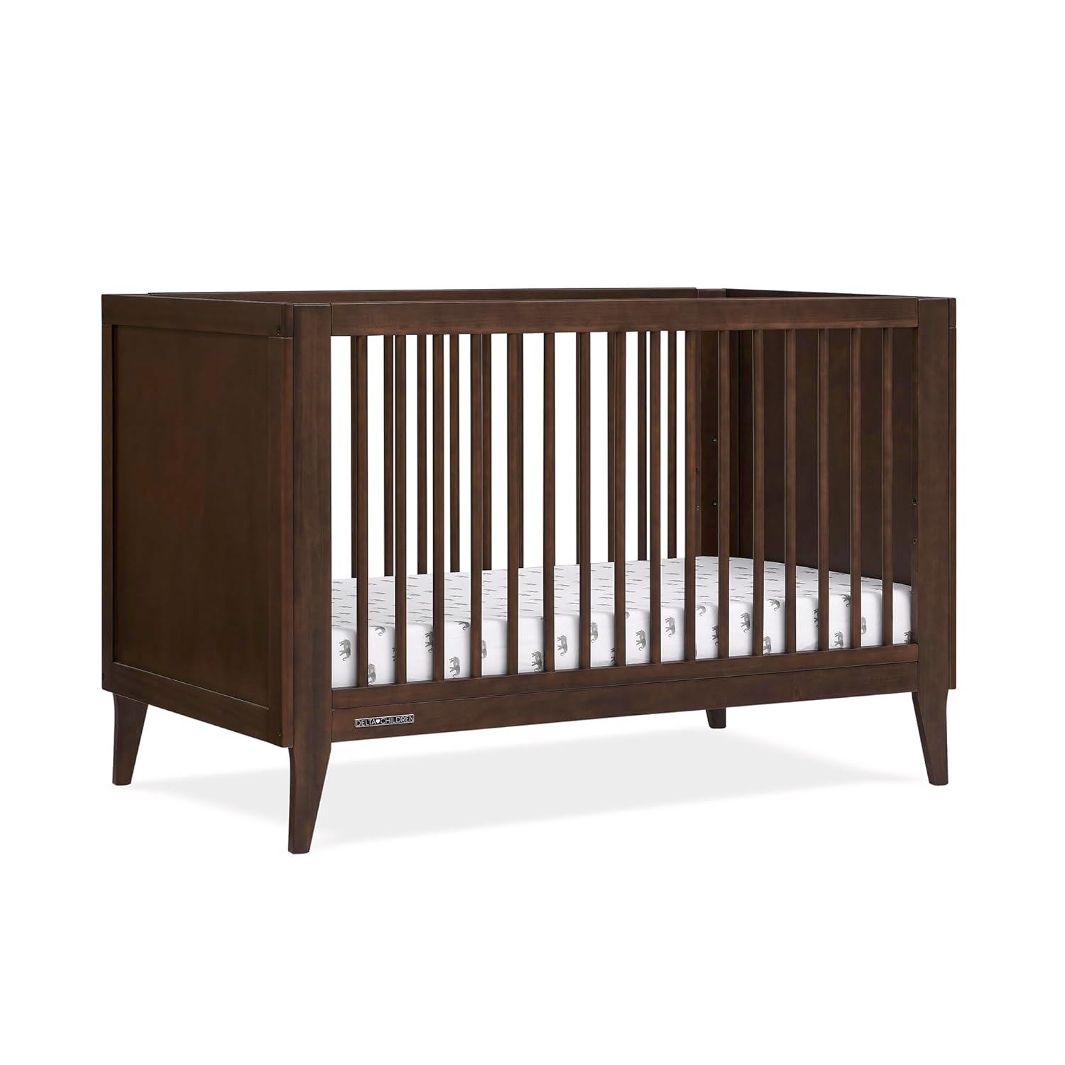 Delta Children Ollie 4-in-1 Convertible Crib - Greenguard Gold Certified, Walnut Espresso