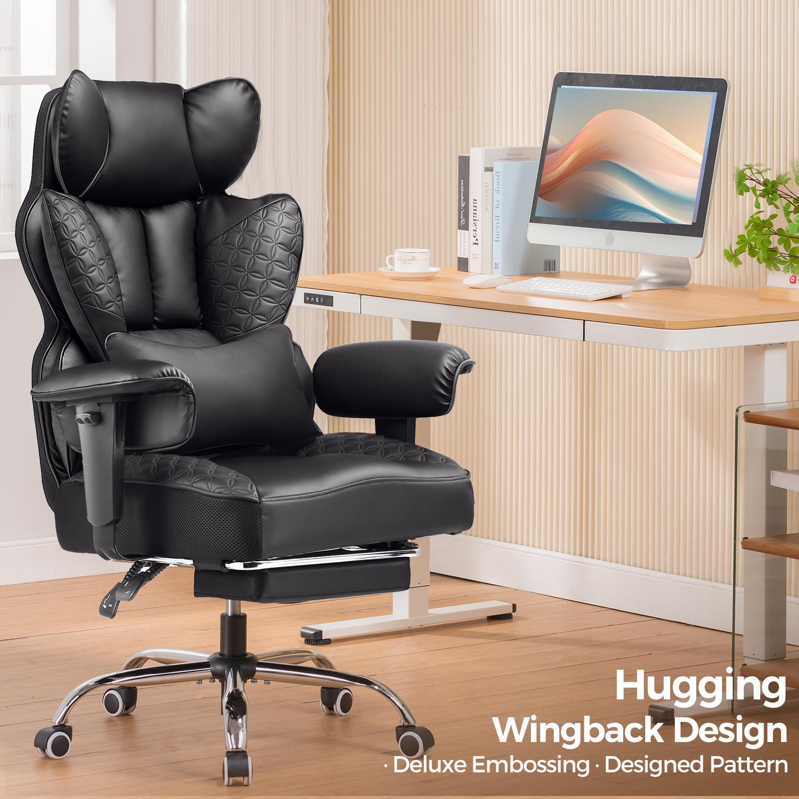 COMHOMA Big and Tall Ergonomic Office Chair with Foot Rest