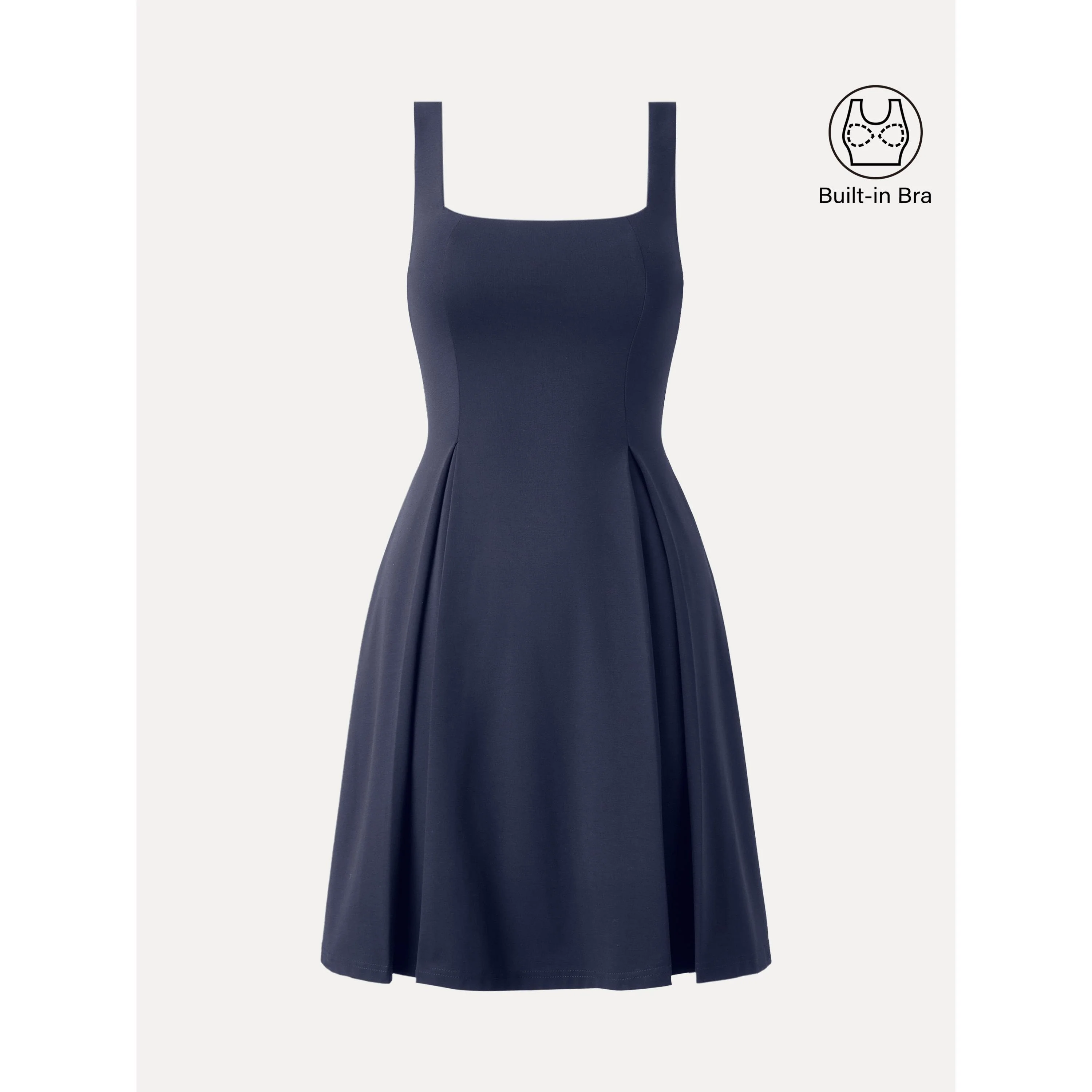 Square Neck Fit-and-flare Mini Bra Dress