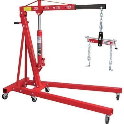 Strongway Hydraulic Engine Hoist with Load Leveler C 2 Ton Capacity, 1in. 82 5/8in. Lift Range