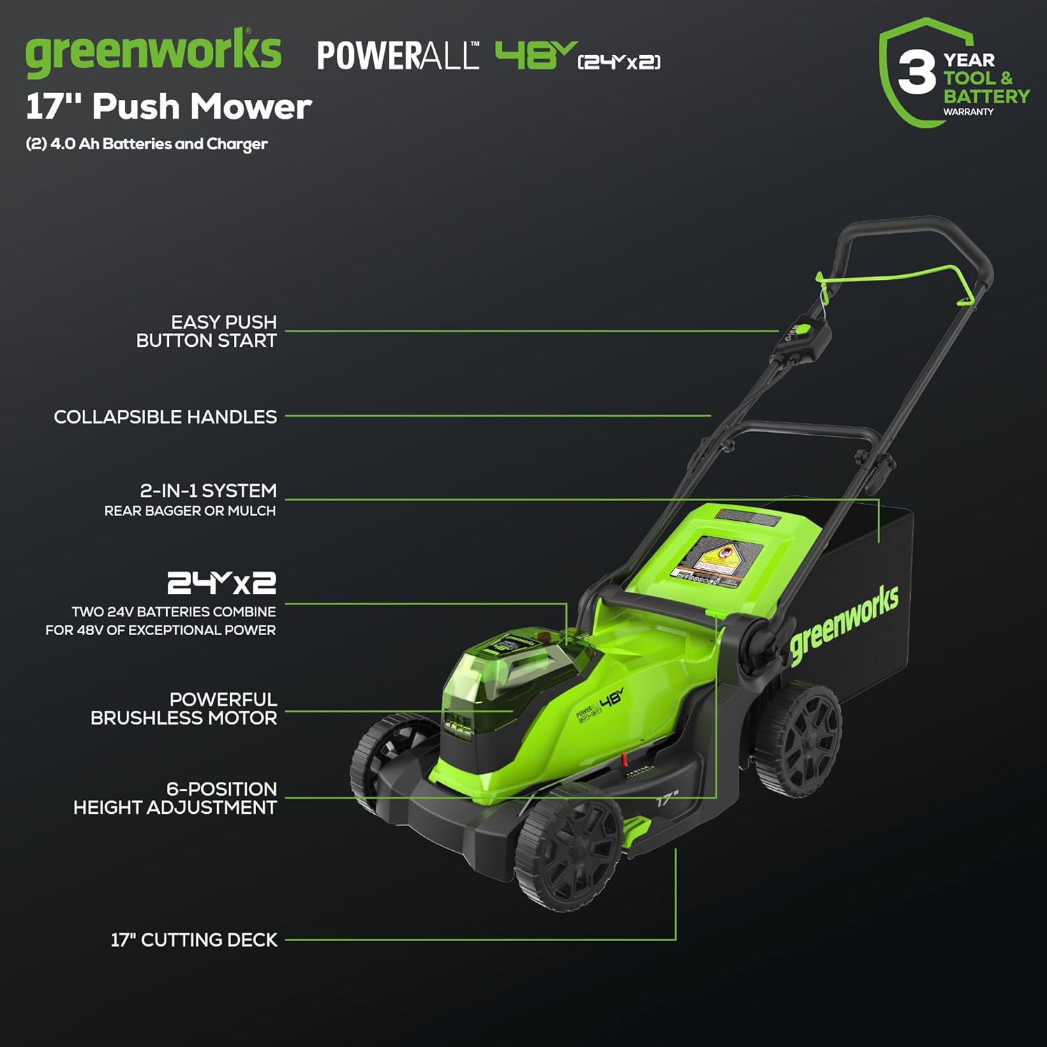 Greenworks 48V (24V x 2) 17