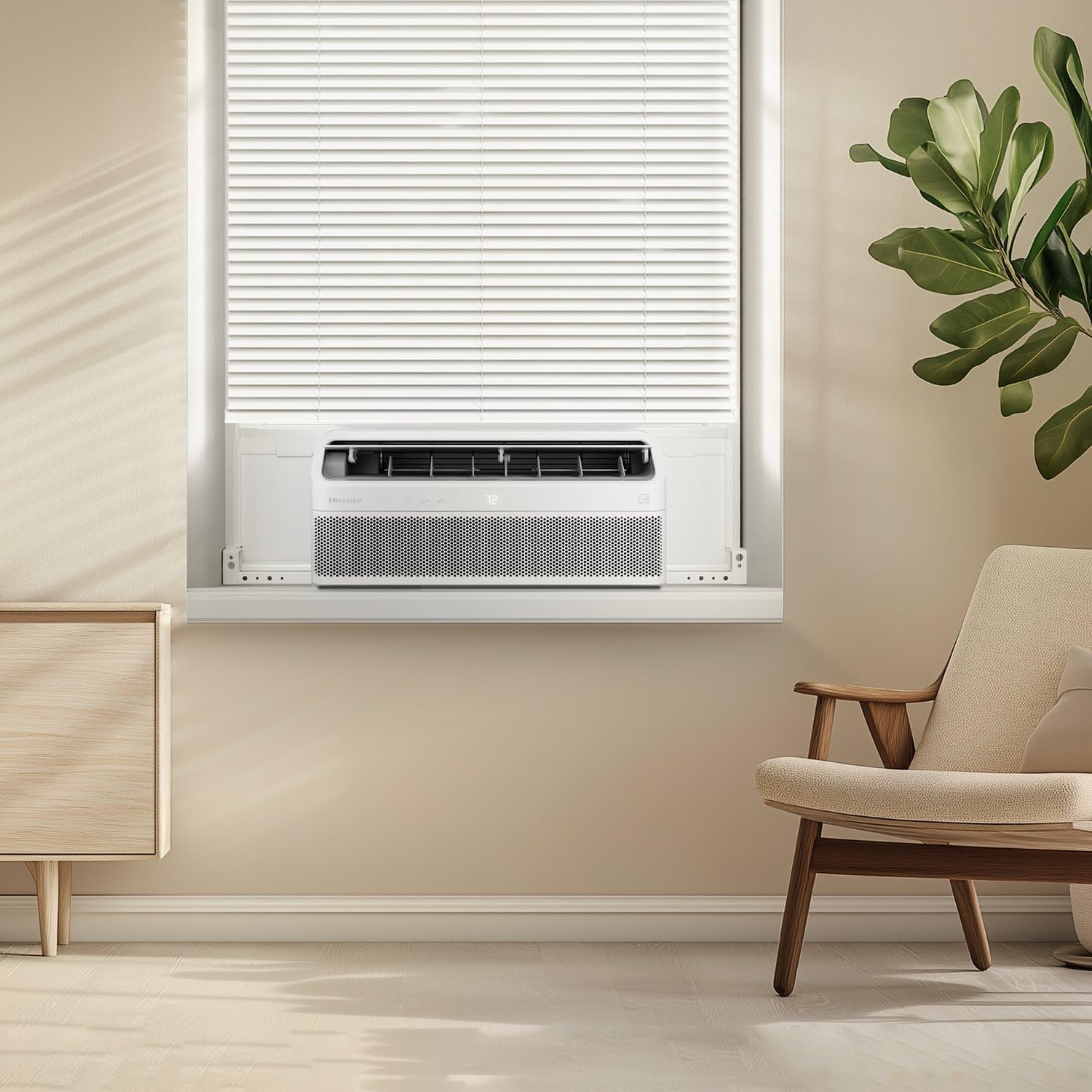 Hisense 10000 BTU Inverter Window Air Conditioner Unit, WiFi Smart App Control, Energy Efficient Quiet Cooling for Large Room, Living Bedroom Home, Mounted AC 450 Sq. Ft.
