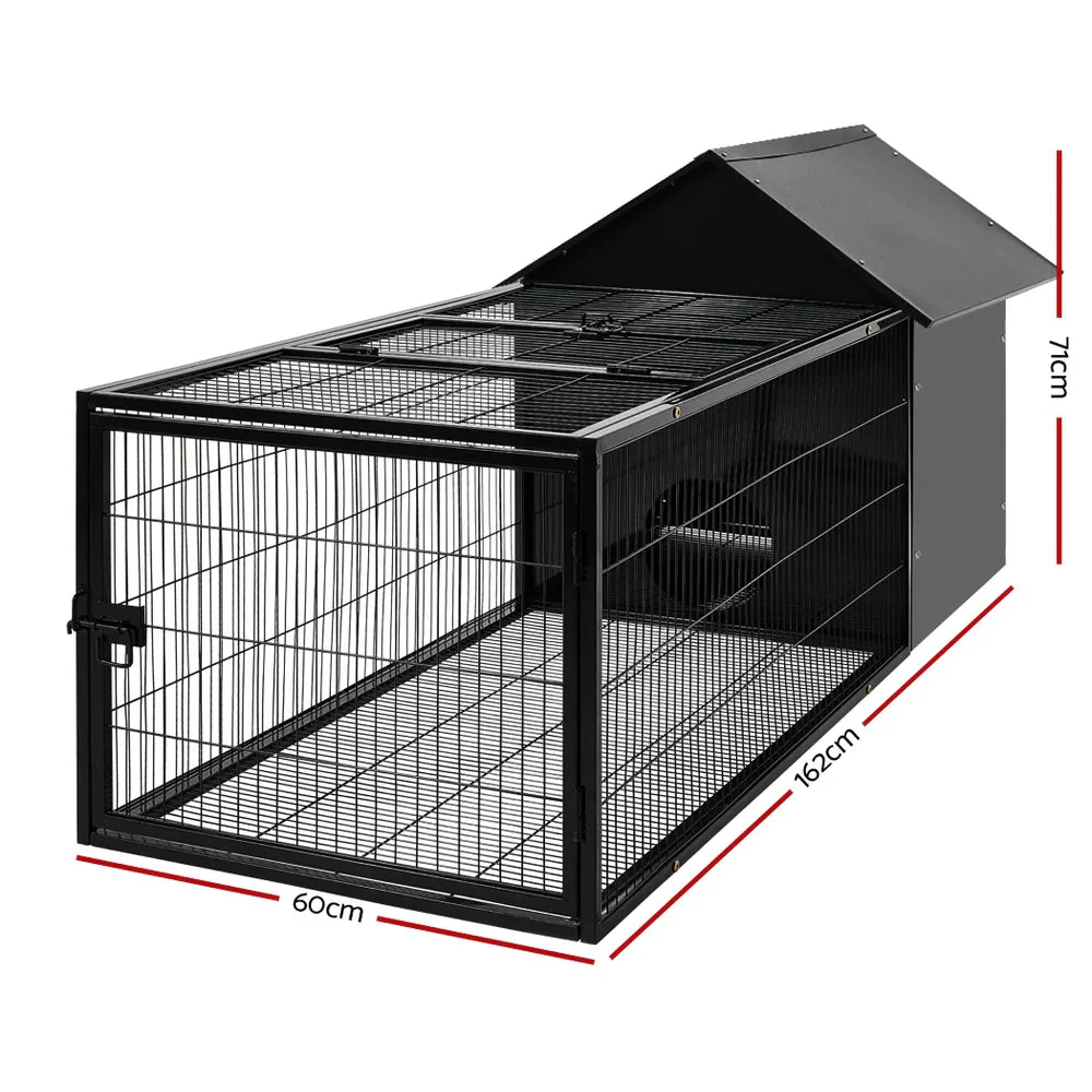 Weatherproof Metal Rabbit Hutch w/ Run & Secure Locks i.Pet