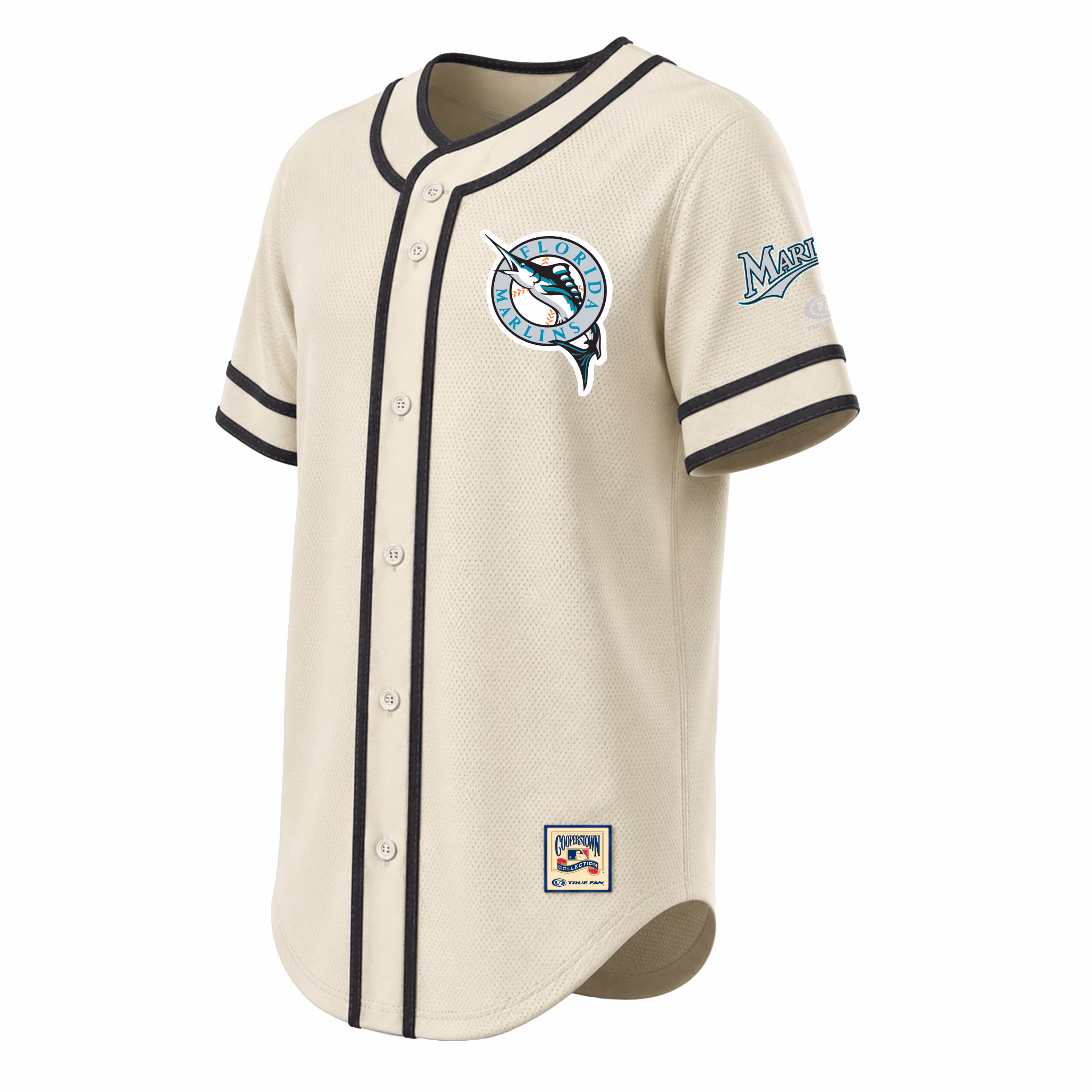 Miami Marlins Stitches Throwback Fashion Jersey - Natural