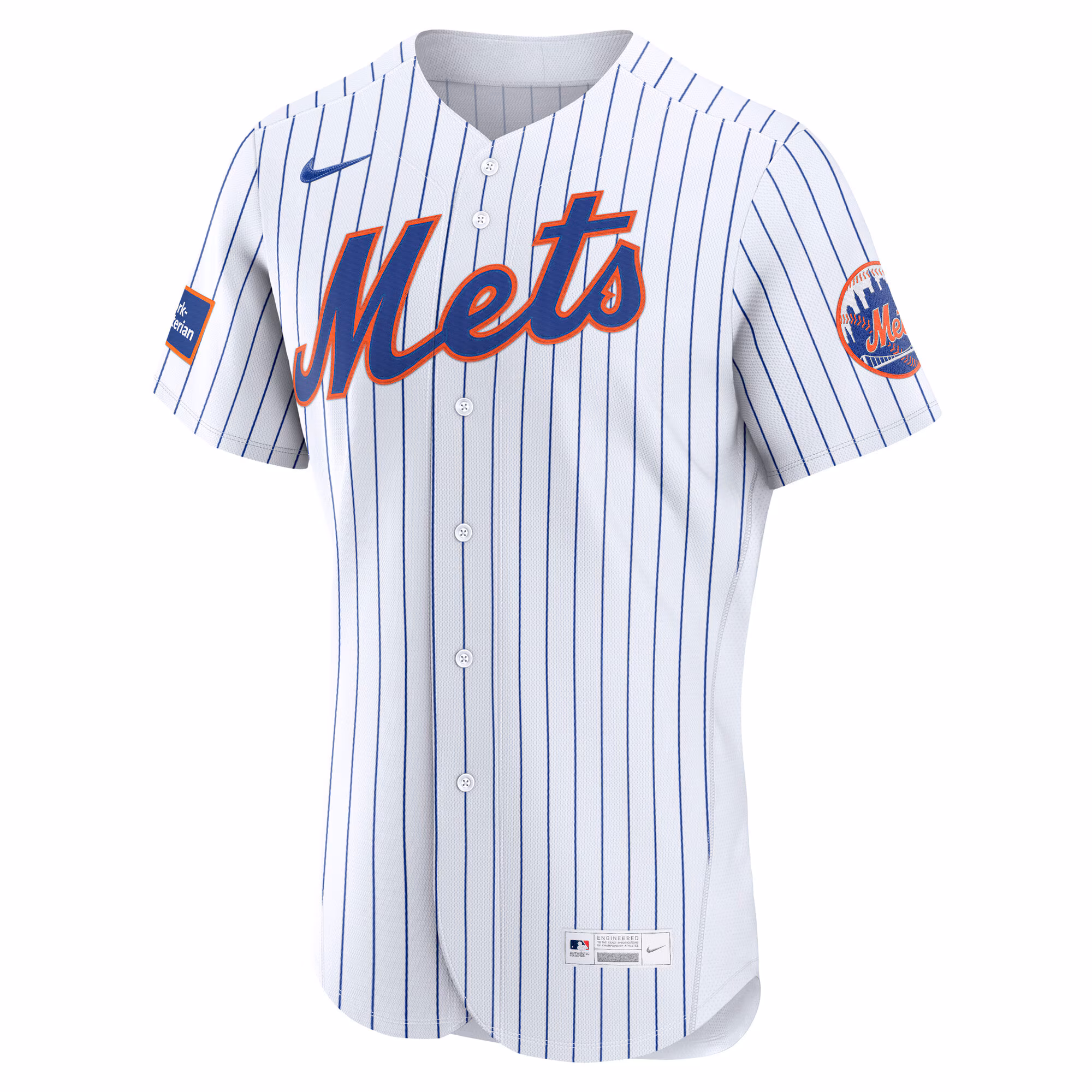 New York Mets Nike Home Sponsor Patch Authentic Jersey - White