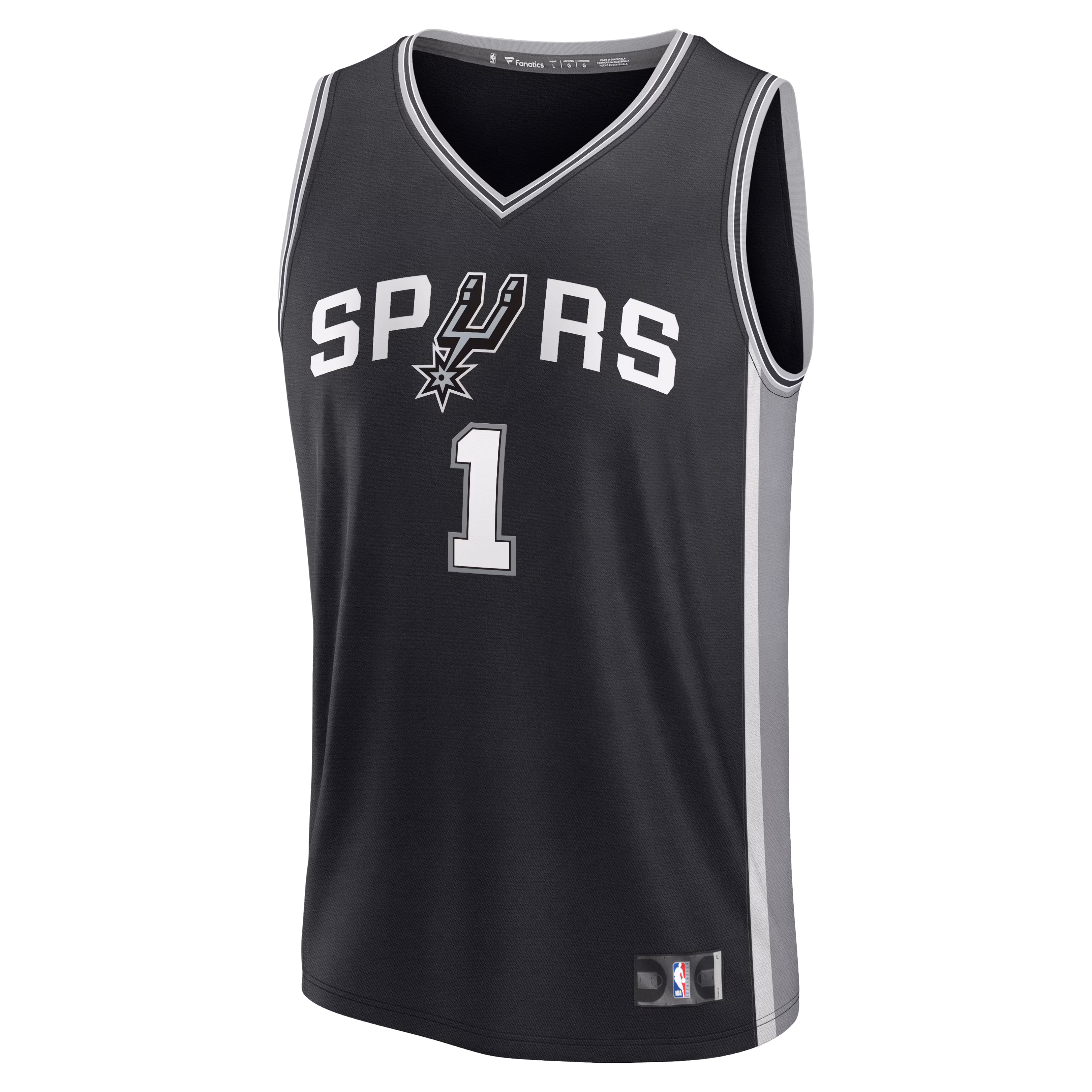 Victor Wembanyama San Antonio Spurs Fanatics Youth 2026 NBA Finals Patch Fast Break Replica Jersey - Black - Icon Edition