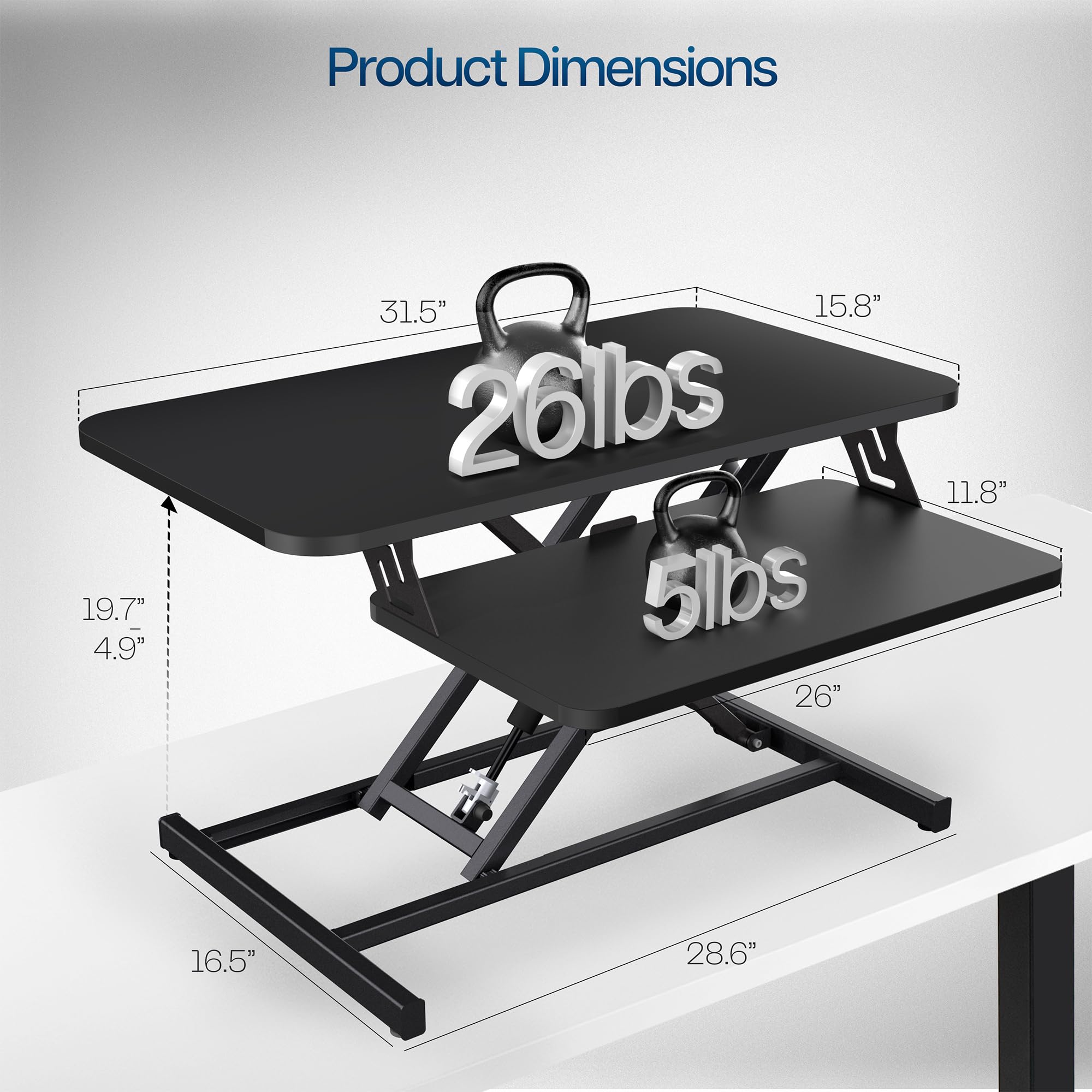 VIVO Height Adjustable Stand Up Desk Converter 32
