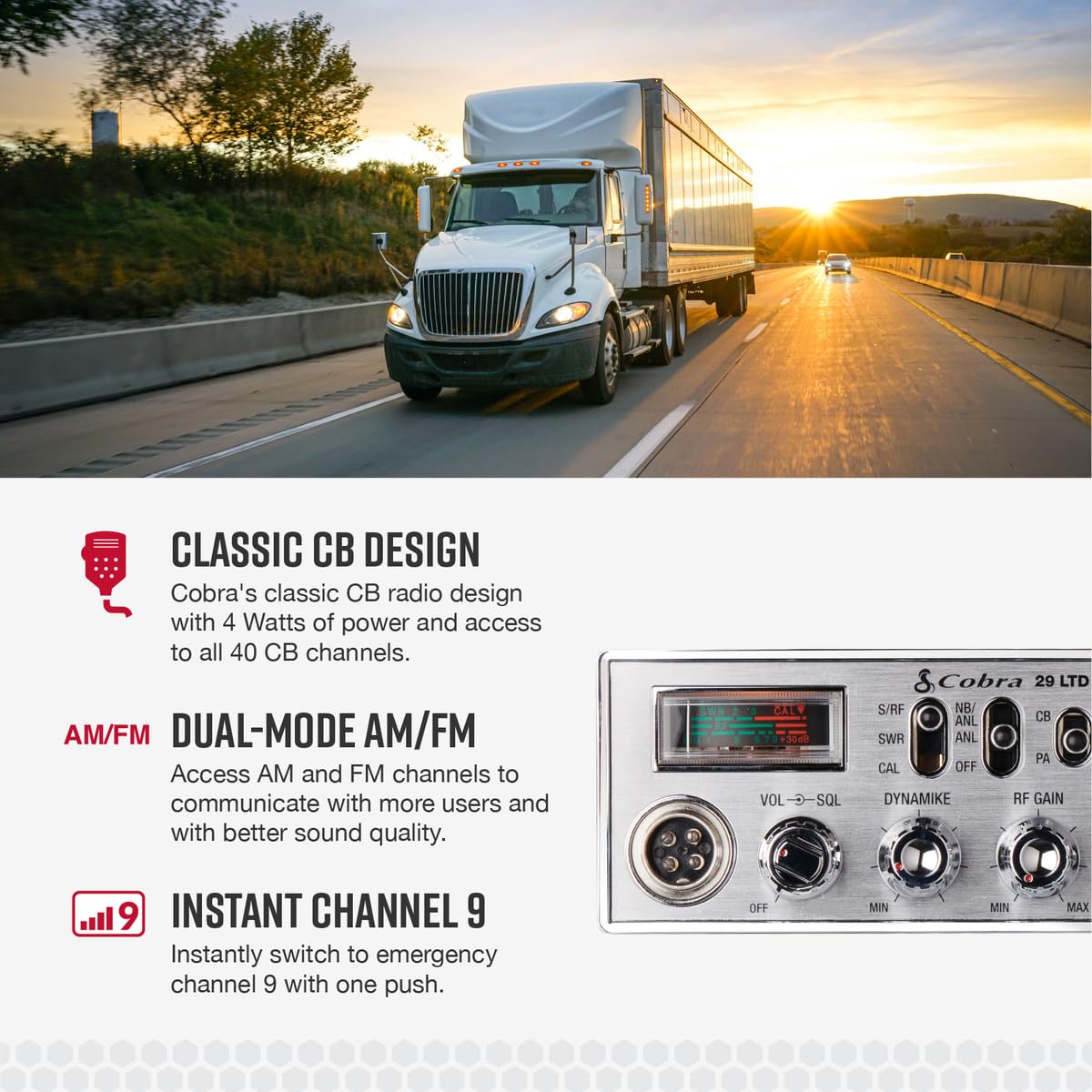COBRA 29 LTD Classic AM/FM Professional CB Radio - 40 Channels