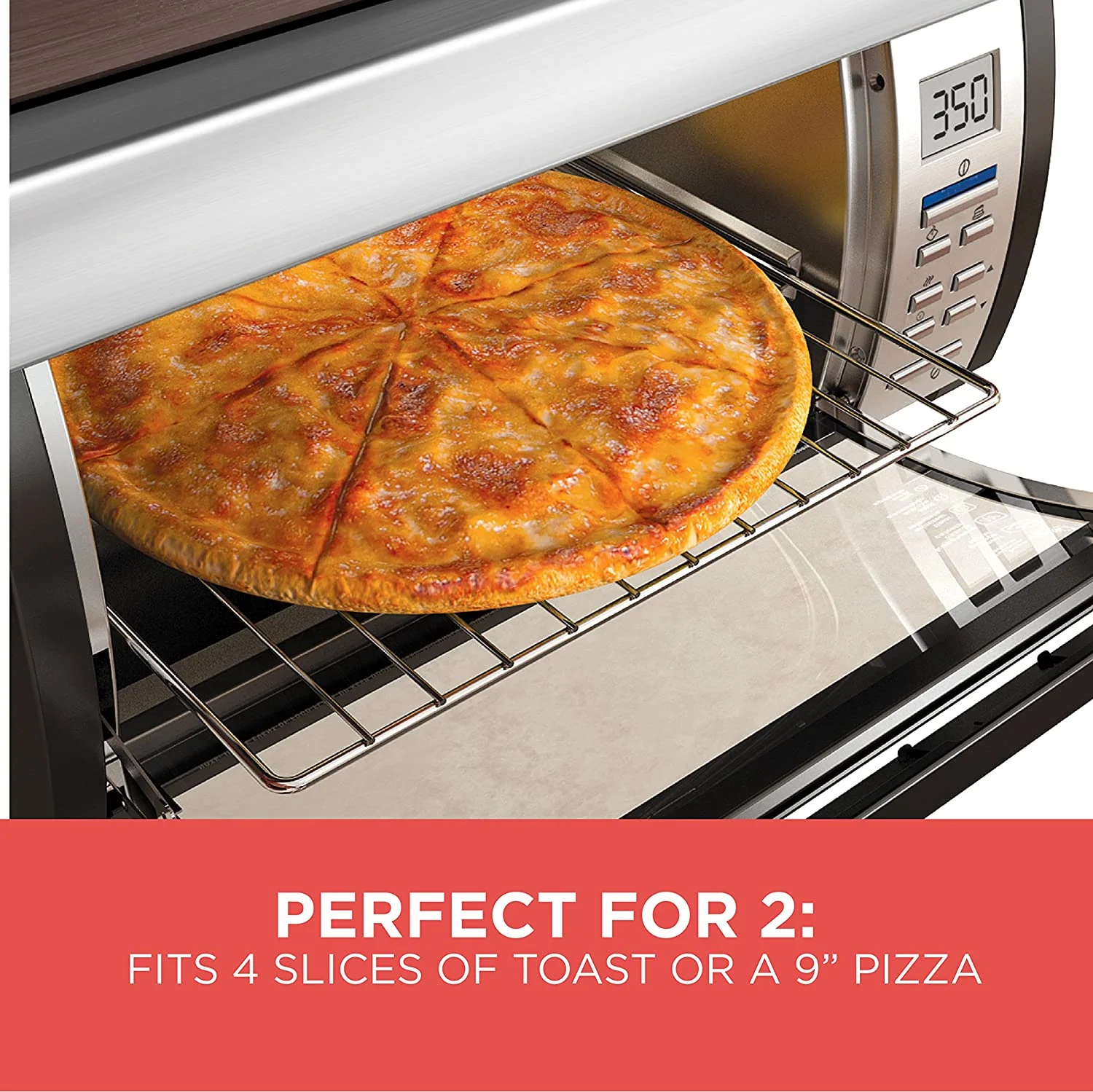 BLACK+DECKER SpaceMaker Under-Counter Toaster Oven, Digital Controls, Black/Stainless Steel, Fits 9锟芥�锟斤拷 Pizza, TROS1000D