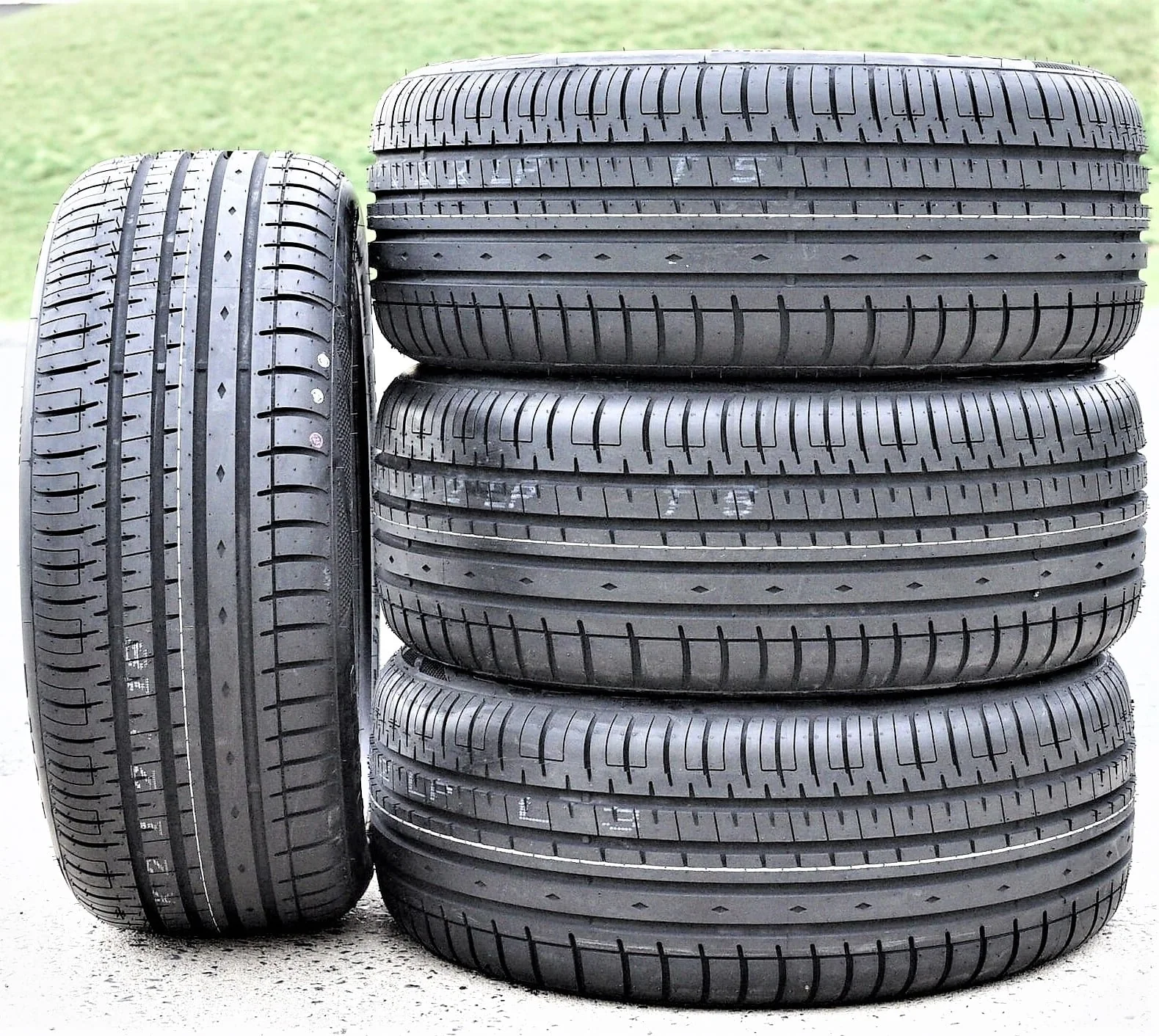 One set of 4(4)255/35R20 ZR 97Y XL A/S performance tires for: 2007-10 Mercedes-Benz S550 4Matic, 2017-18 Audi Q3 Technik