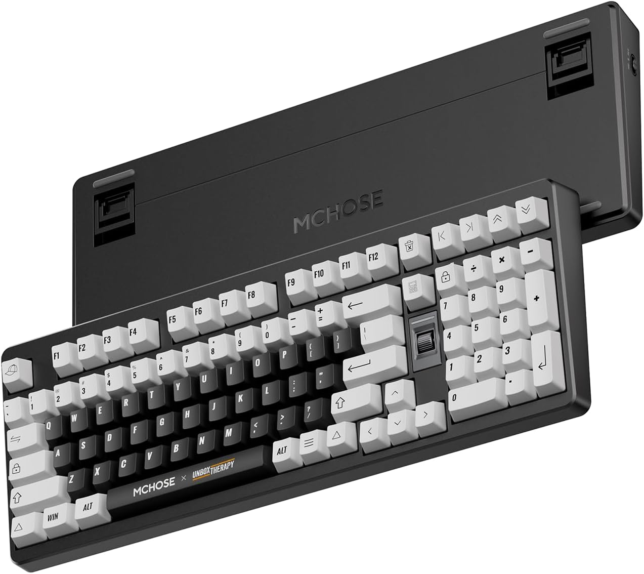 MCHOSE UT98 Wireless Mechanical Keyboard Compact Gaming Keyboard with Knob Tri-Mode Connection Hot Swappable Custom Creamy Keyboard Gasket Structure Pre-lubed Linear Switches RGB Classic ICY