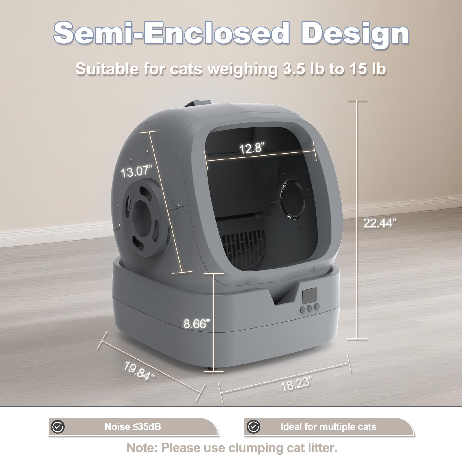 UPFAS Automatic Self-Cleaning Cat Litter Box - APP Control
