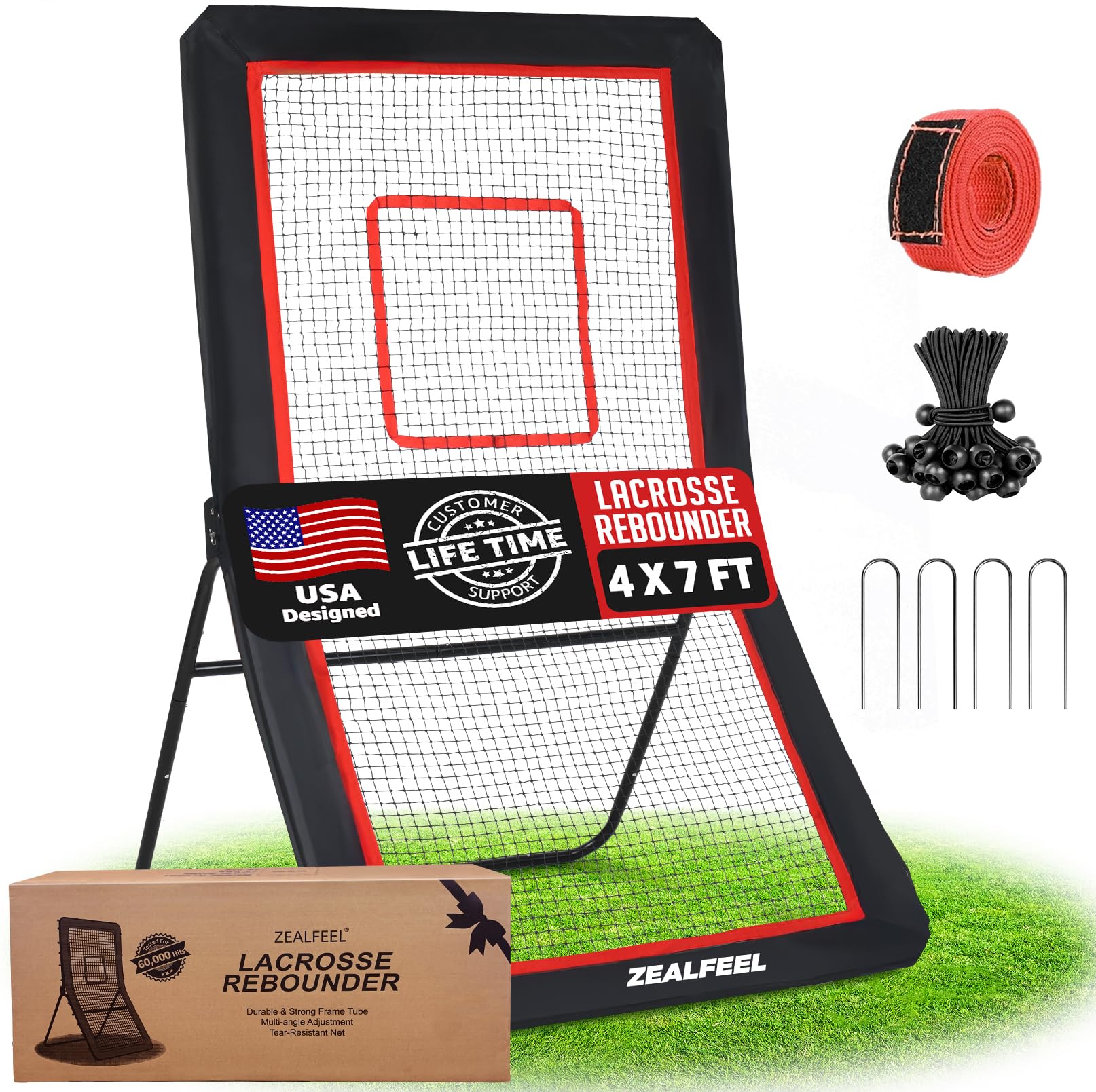 ZEALFEEL ZEALFEEL Lacrosse Rebounder - 4x7FT/4x6FT Net