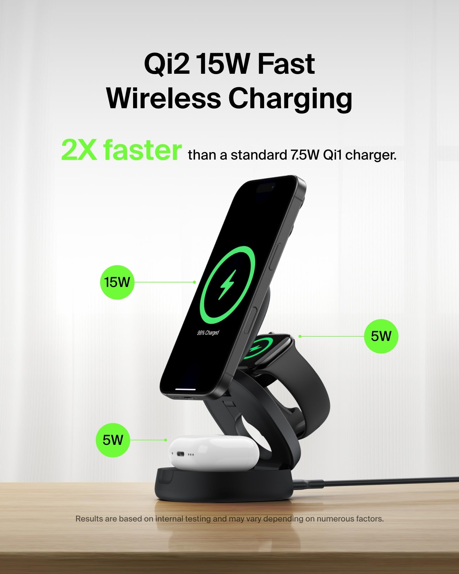 BELKIN MagSafe 3-in-1 Wireless Charging Station - Black
