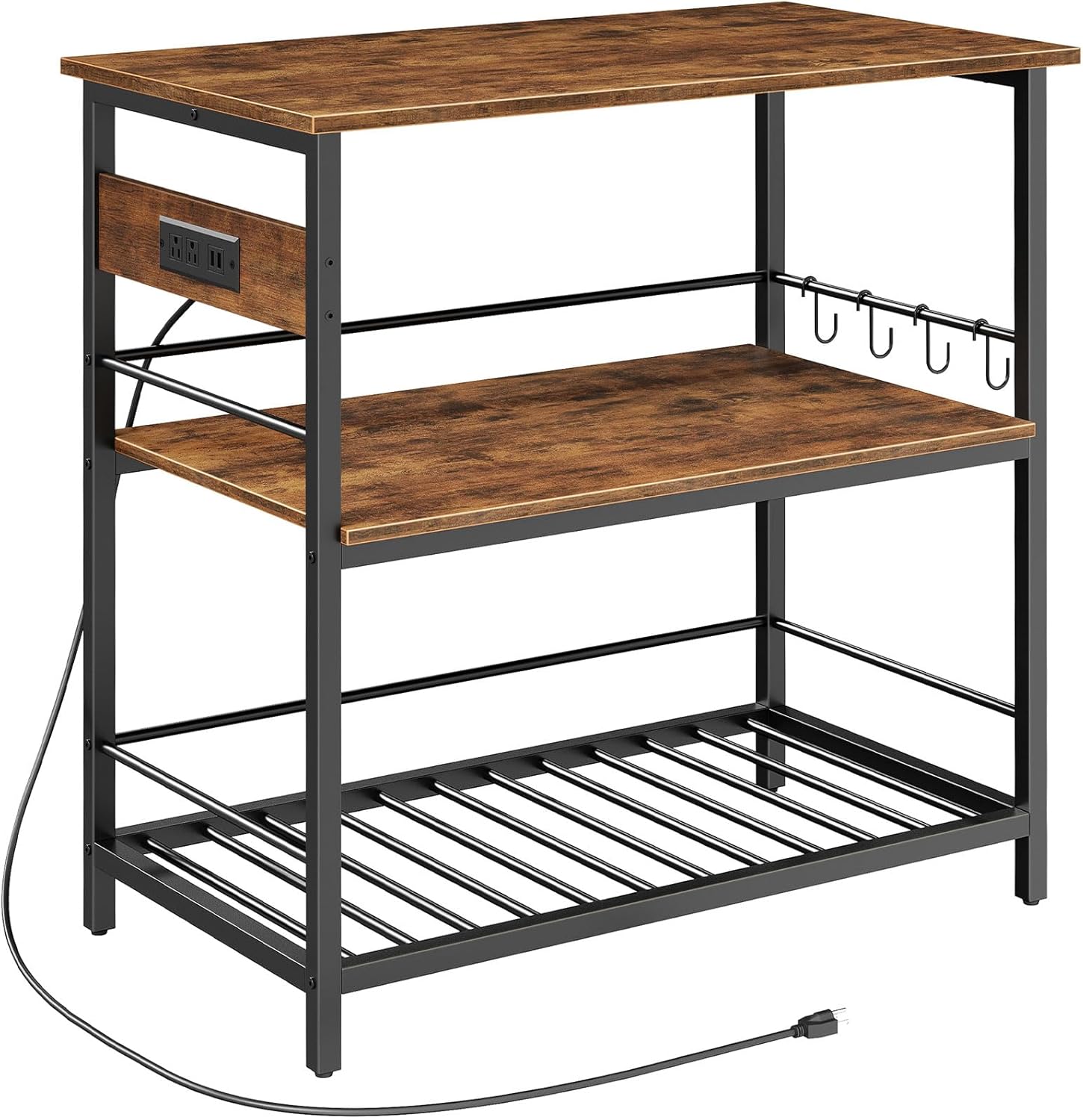 HOOBRO Kitchen Island with Storage, Kitchen Island Table with Power Outlet, 47.2
