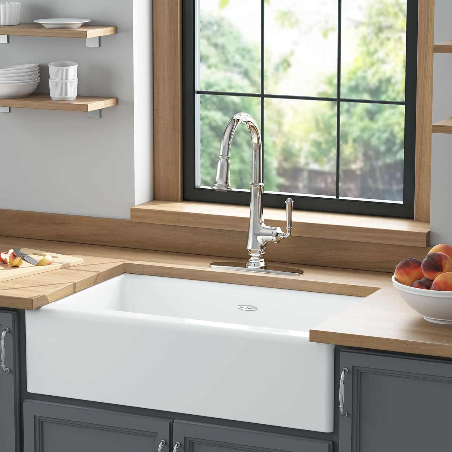 American Standard 4279300.013 Delancey Pull-Down Kitchen Faucet with Sprayer, Polished Nickel