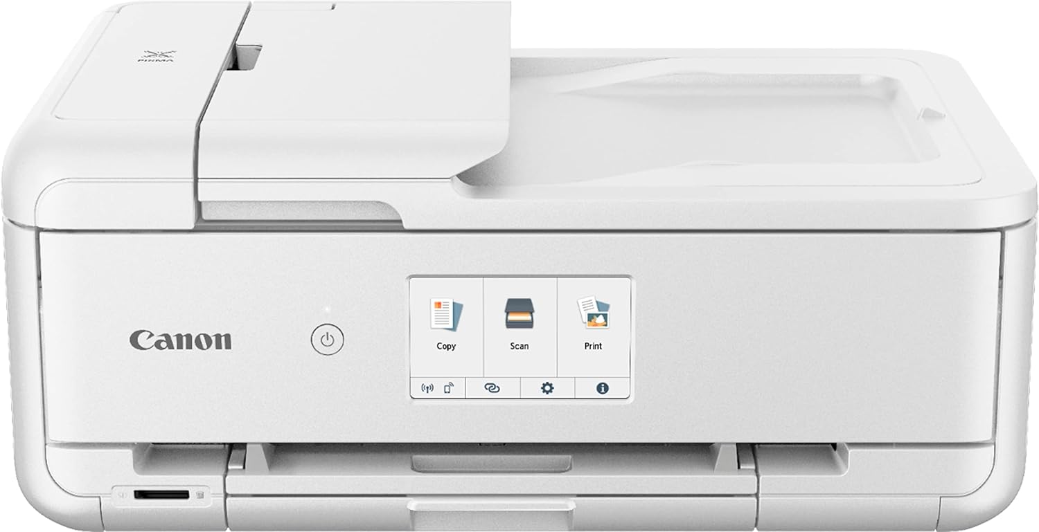 Canon PIXMA TS9521C All-in-One Wireless Crafting Photo Inkjet Printer, White - Print Scan Copy - 4.3