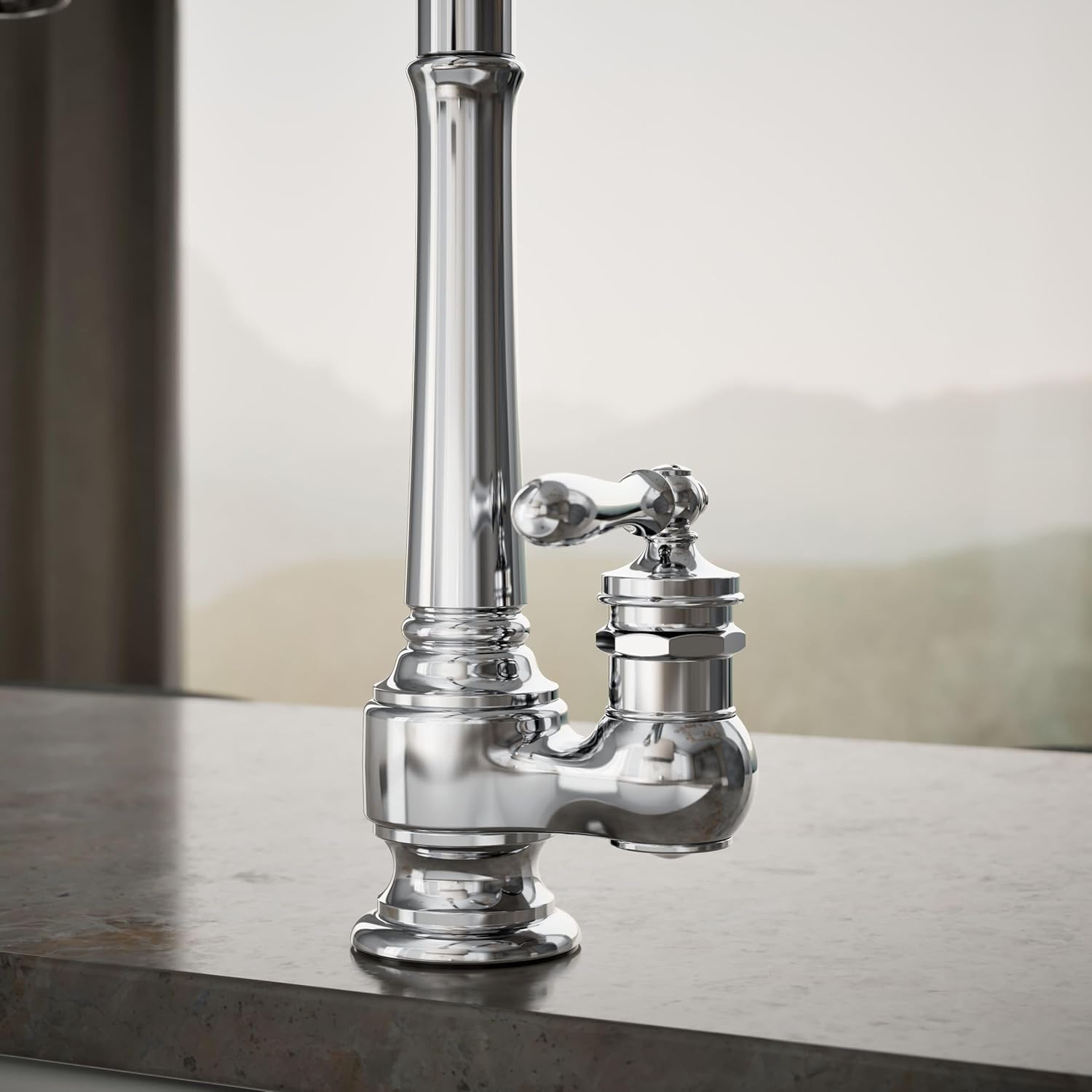 KOHLER 99260-CP Artifacts Single-Hole Kitchen Sink Faucet with 17-5/8 in. Pull-Down Spout and 3-Function Sprayhead, Polished Chrome