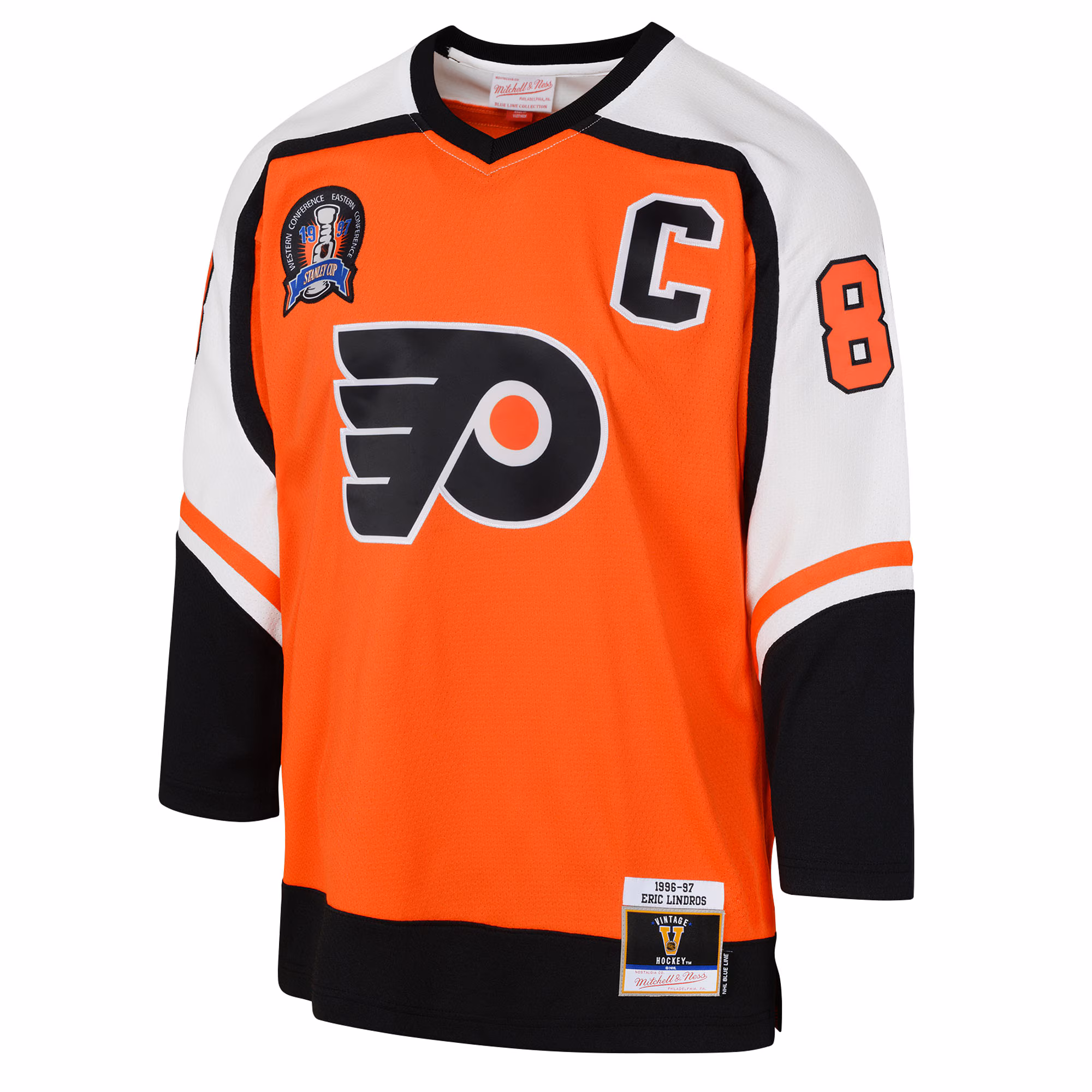 Eric Lindros Philadelphia Flyers Mitchell & Ness Youth 1996/97 Power Play 2.0 Player Jersey with Captain Patch - Orange