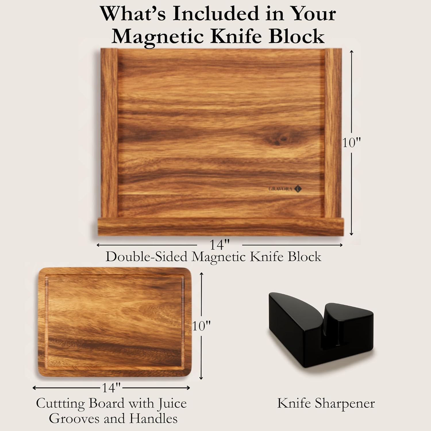 3 in 1 Magnetic Knife Block Stand, 14