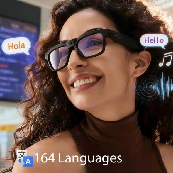 OHO 4K Ultra-Lightweight Smart Glasses, AI Chat & Real-Time Translation, OHO App Supported, Record-While-Charging, UV400 Lens