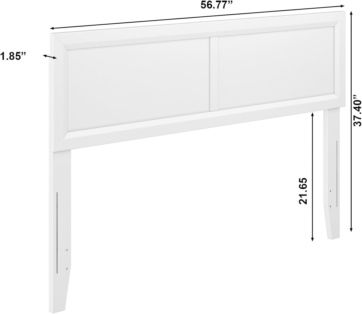AFI, Sophia Adjustable Modern Full Wood Headboard, White