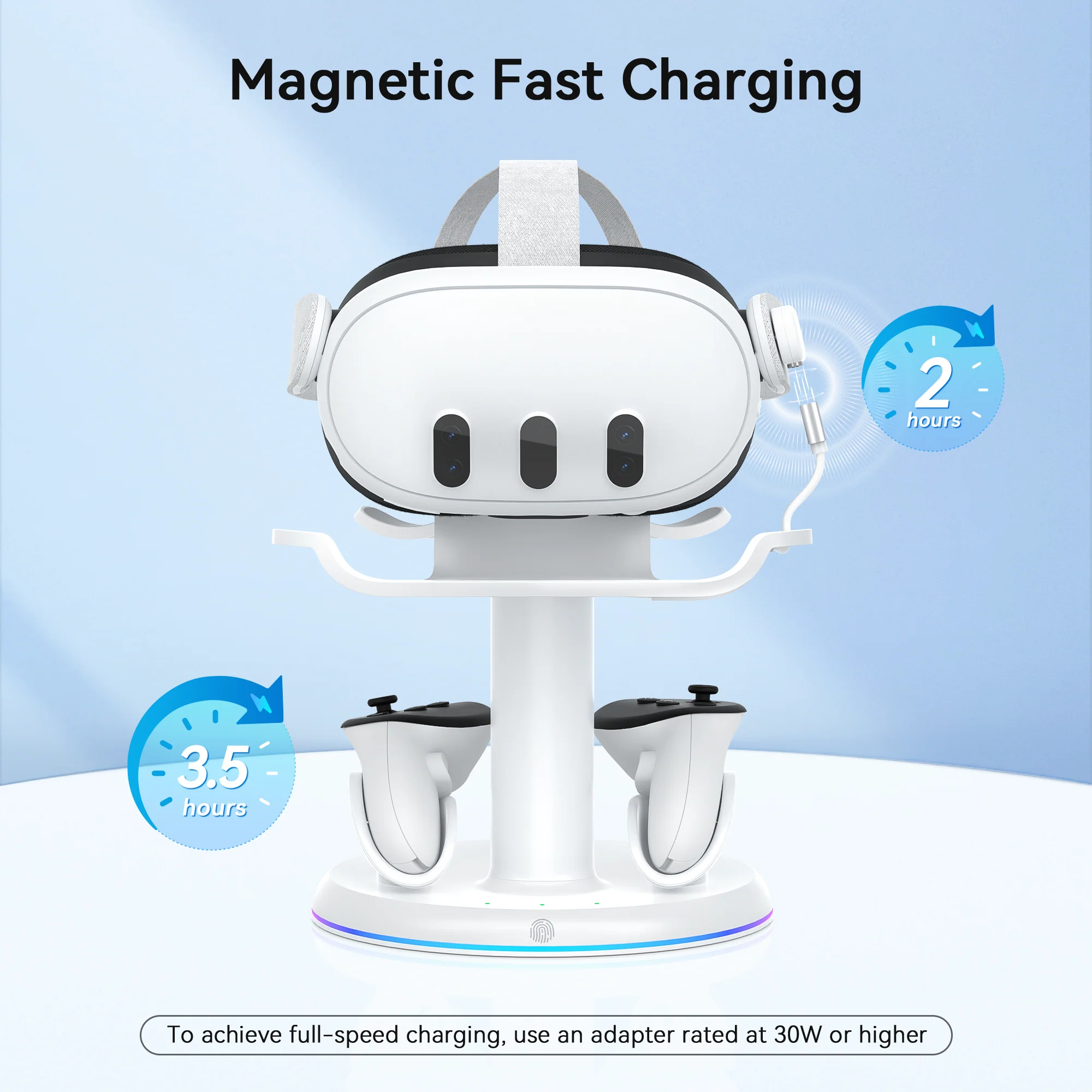 CD2 3-in-1 Magnetic Meta Quest 3/3S Charging Dock