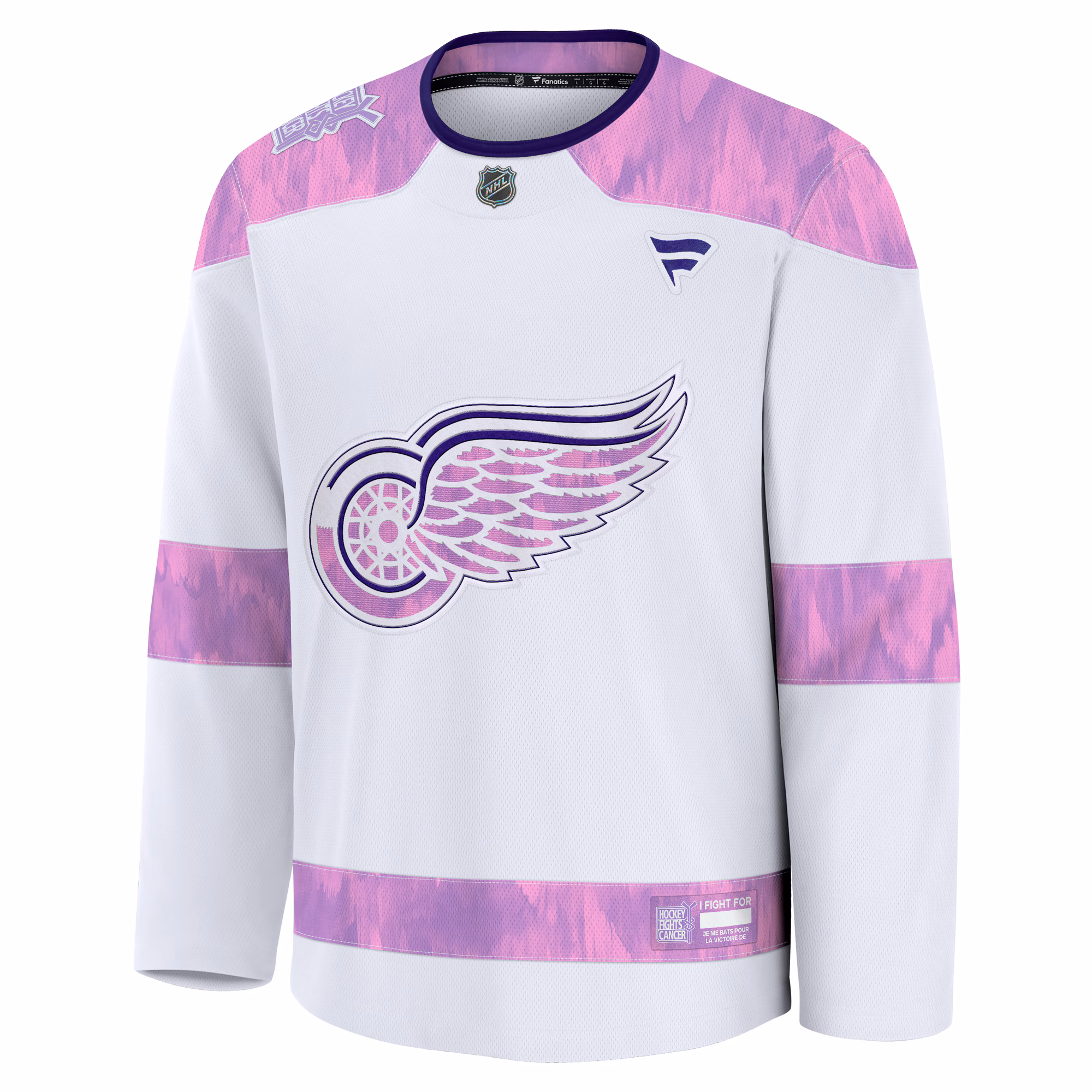 Detroit Red Wings Fanatics 2024 Hockey Fights Cancer Practice Jersey - White