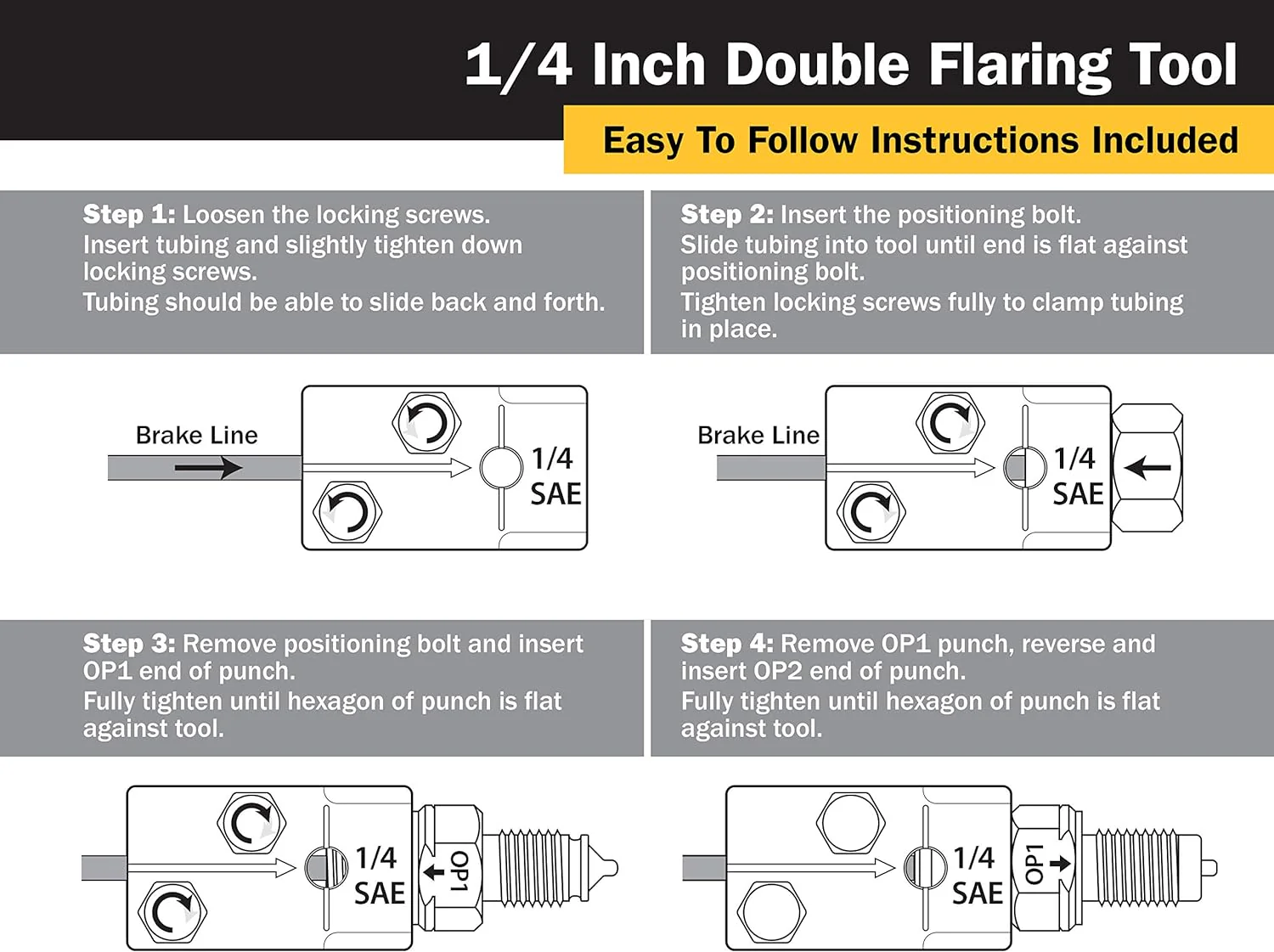 Professional Single, Double, and Bubble Flaring Tool Set, Black