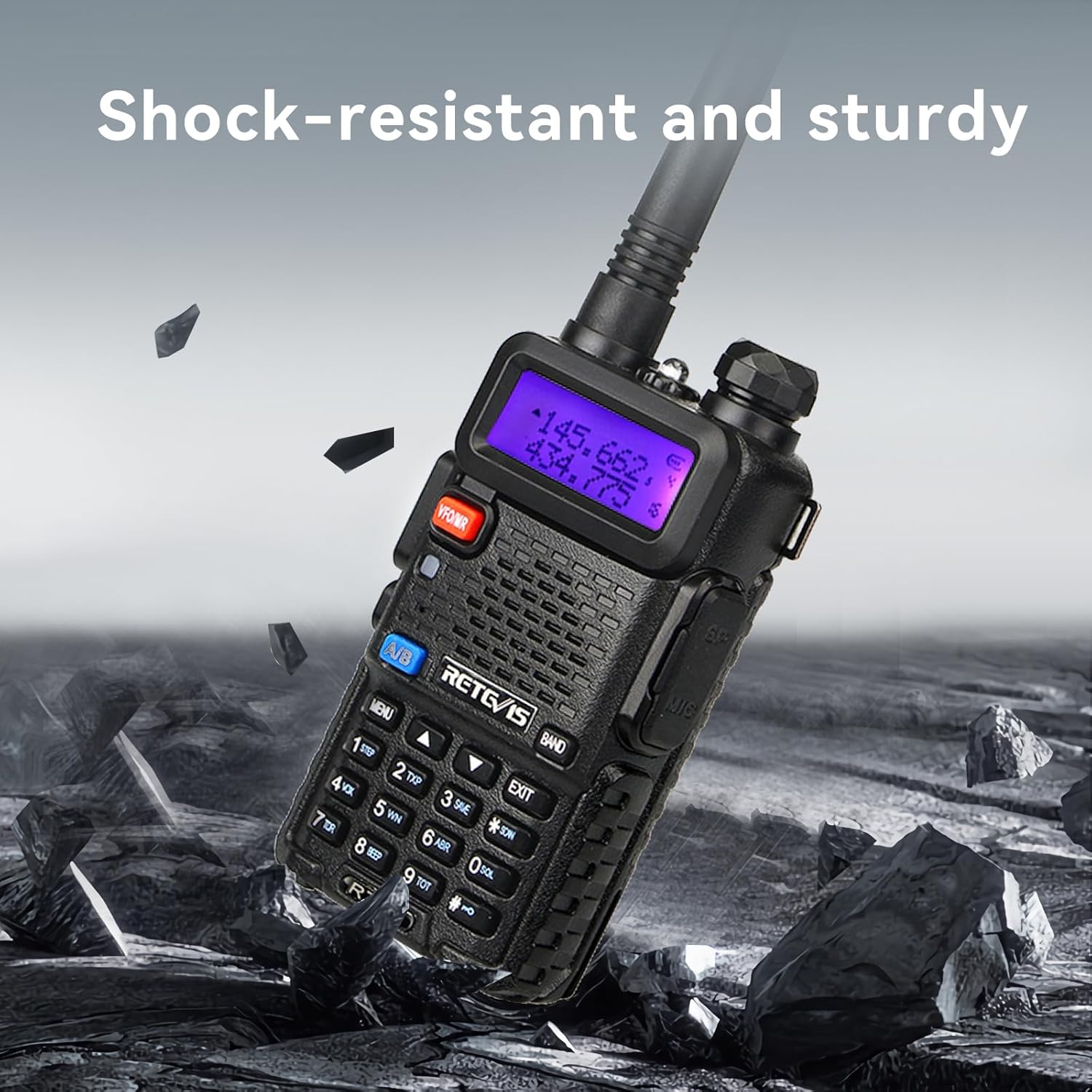 Retevis RT-5R Dual Band Two Way Radio, Walkie Talkie with Earpieces, 128CH,High Power, Emergency Alarm, VOX, 1400mAh Battery, FM, 2 Way Radio Long Range for Aldults School Church Security (6 Pack)