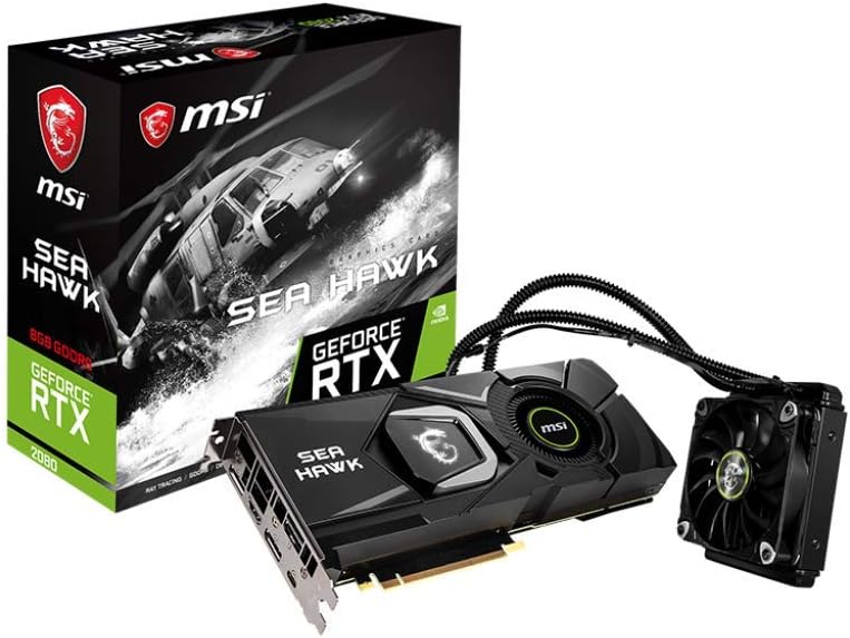MSI GAMING GeForce RTX 2080 8GB GDRR6 256-bit HDMI/DP/USB Ray Tracing Turing Architecture Liquid Cooling Graphics Card (RTX 2080 SEA HAWK X), 1860 MHz