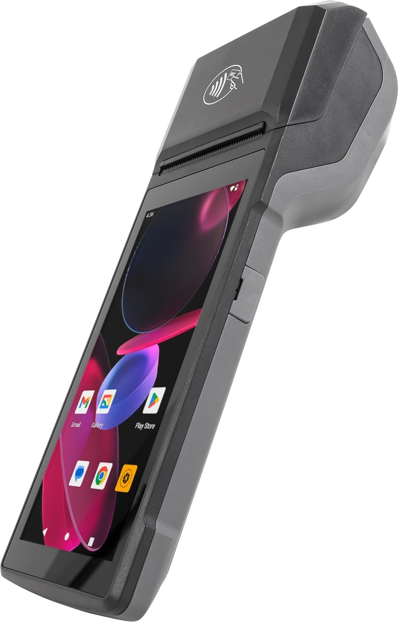POS Android 14 Receipt Printer Android 14 and 58mm High Speed Thermal Printer 5.5' Touch Screen. Handheld Point of Sale with NFC and 4G Network. 3GB Ram+32GB ROM