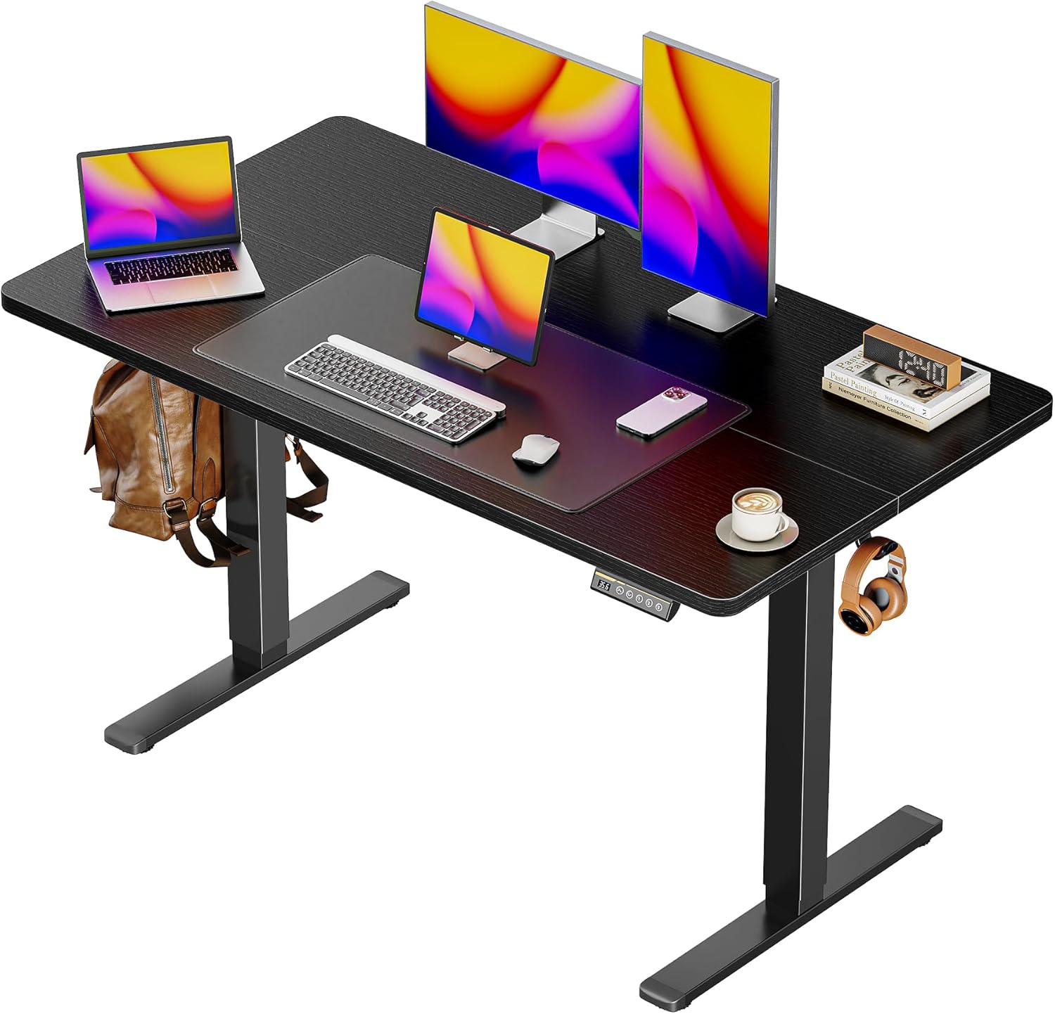 Huuger 48 x 28 Large Electric Standing Desk, Height Adjustable Desk, 27.6