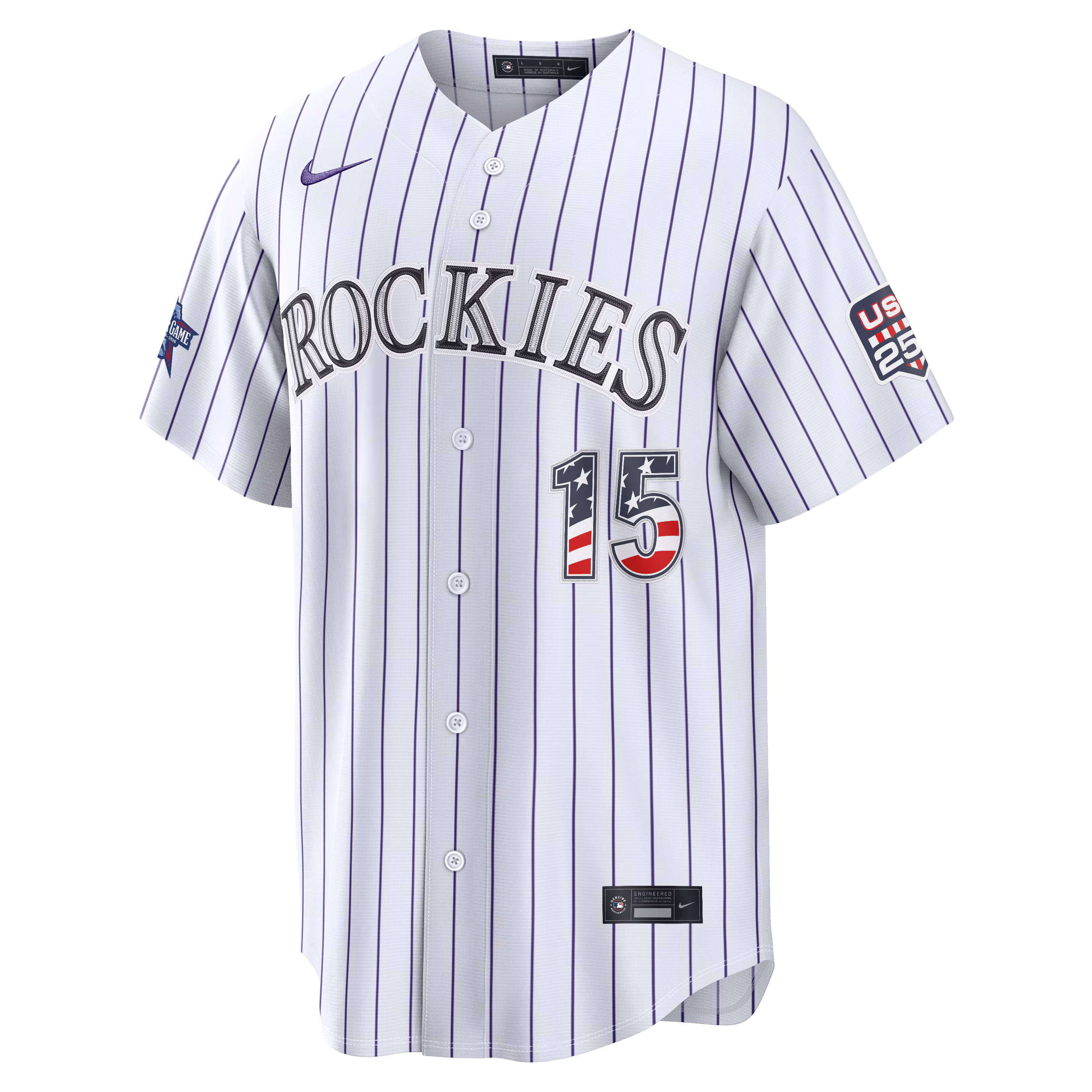 2026 All-Star Edition Stars & Stripes Colorado Rockies Hunter Goodman Nike White Stadium Jersey