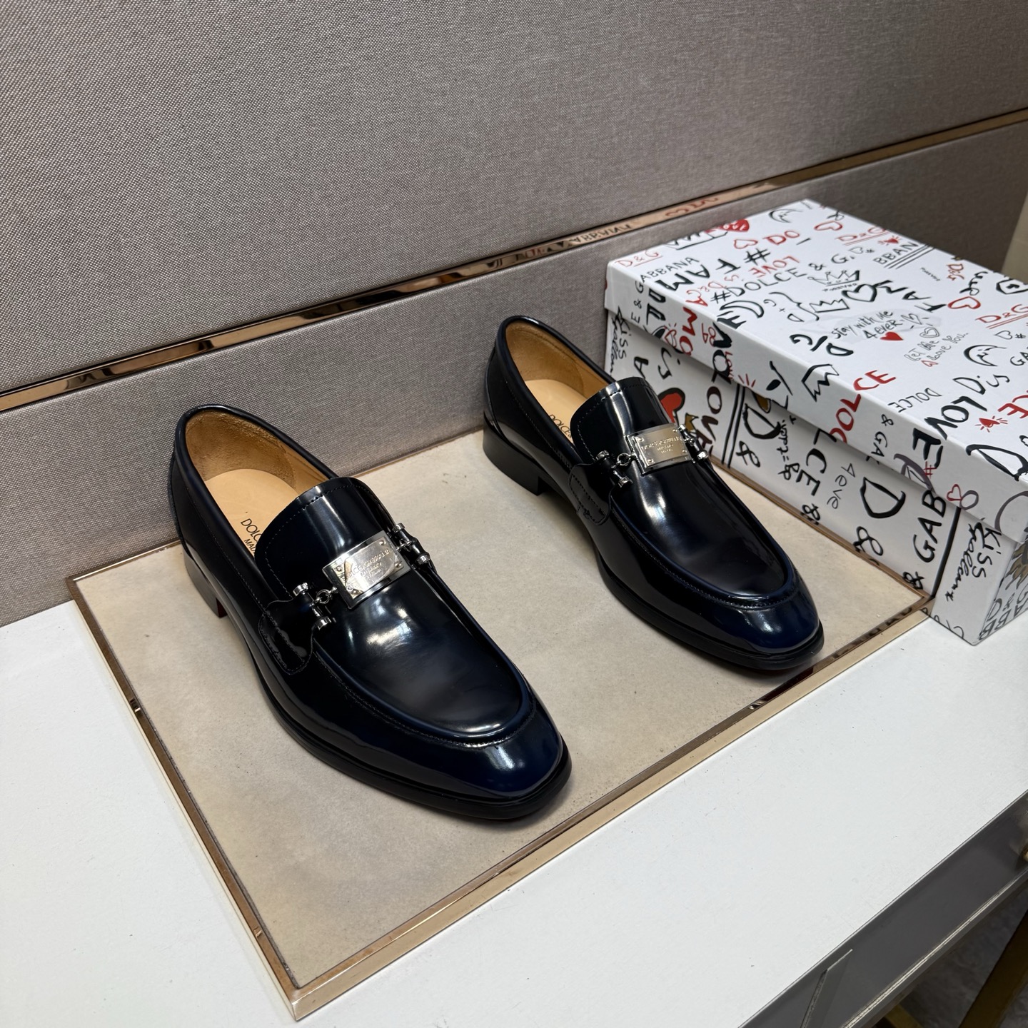 D&G men's leather shoes-38