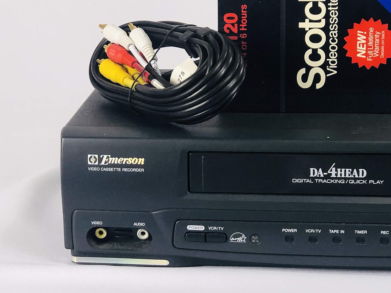 Emerson EWV401B Video Cassette Recorder Player VCR Da-4Head